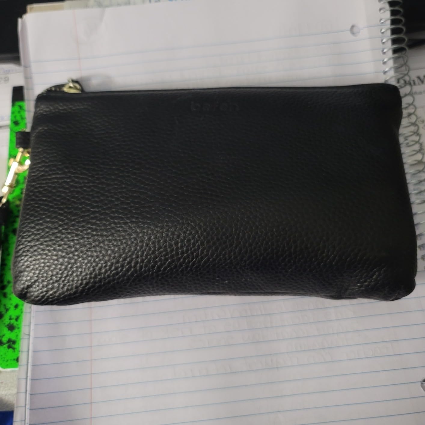 Genuine Leather Wristlet Clutch RFID Blocking Bag Cell Phone Purse customer photo 2