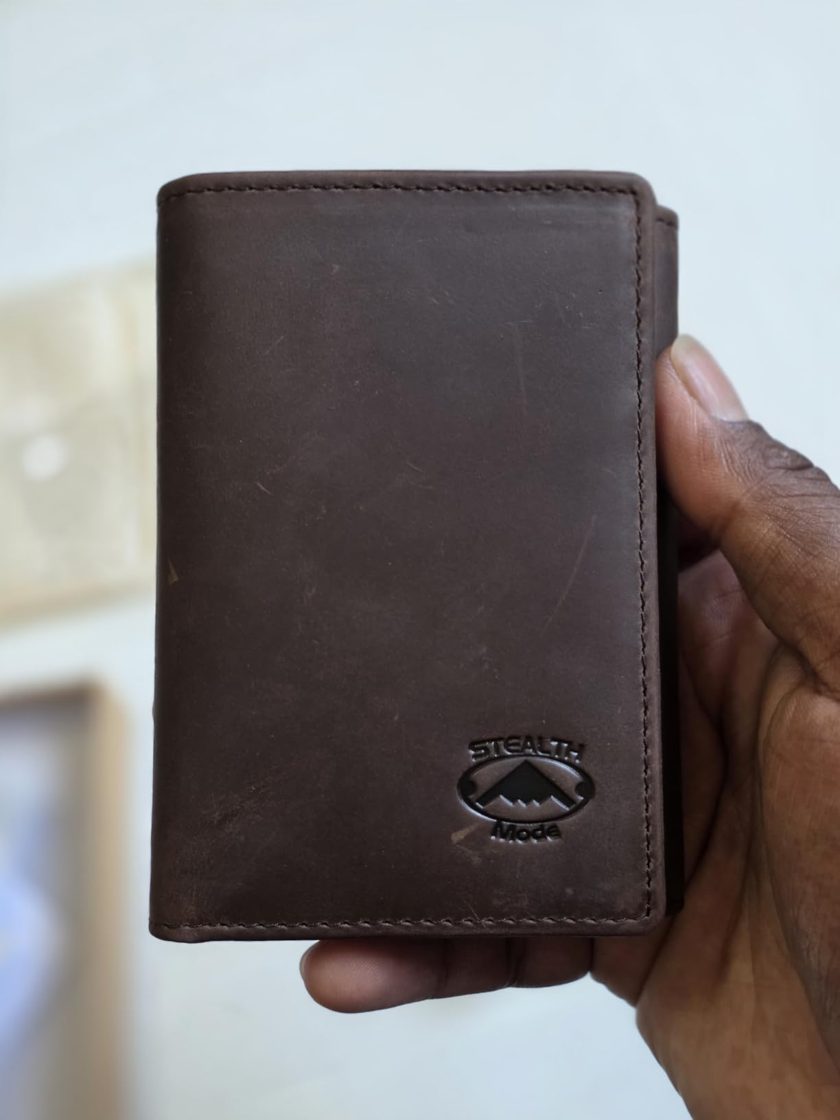 Trifold Leather Wallet for Men with RFID Blocking (Brown) customer photo 2