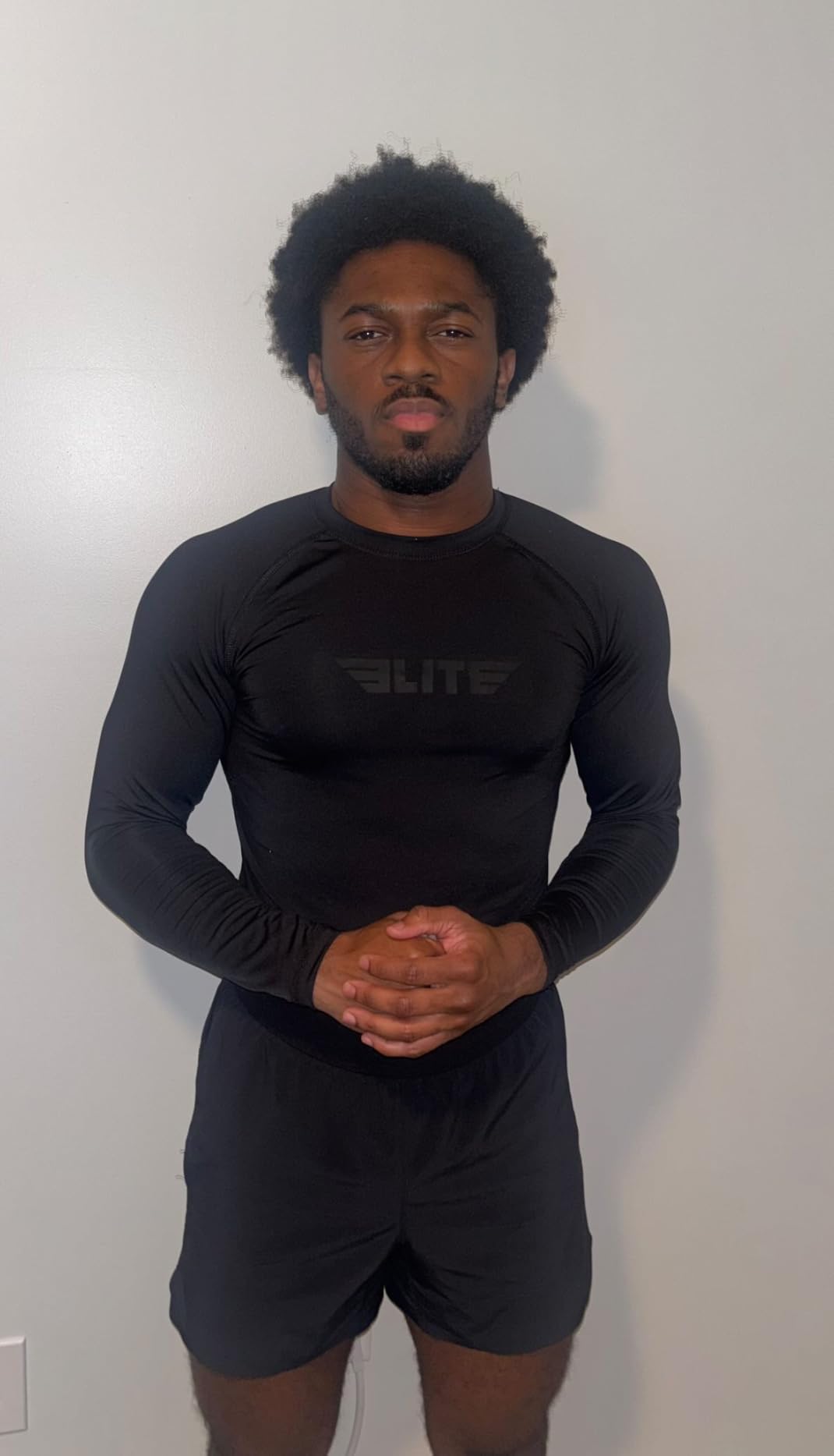 Elite Sports Men's Jiu Jitsu BJJ Rash Guard, Long Full Sleeve Compression Shirt for Sports Nogi Training customer photo 2