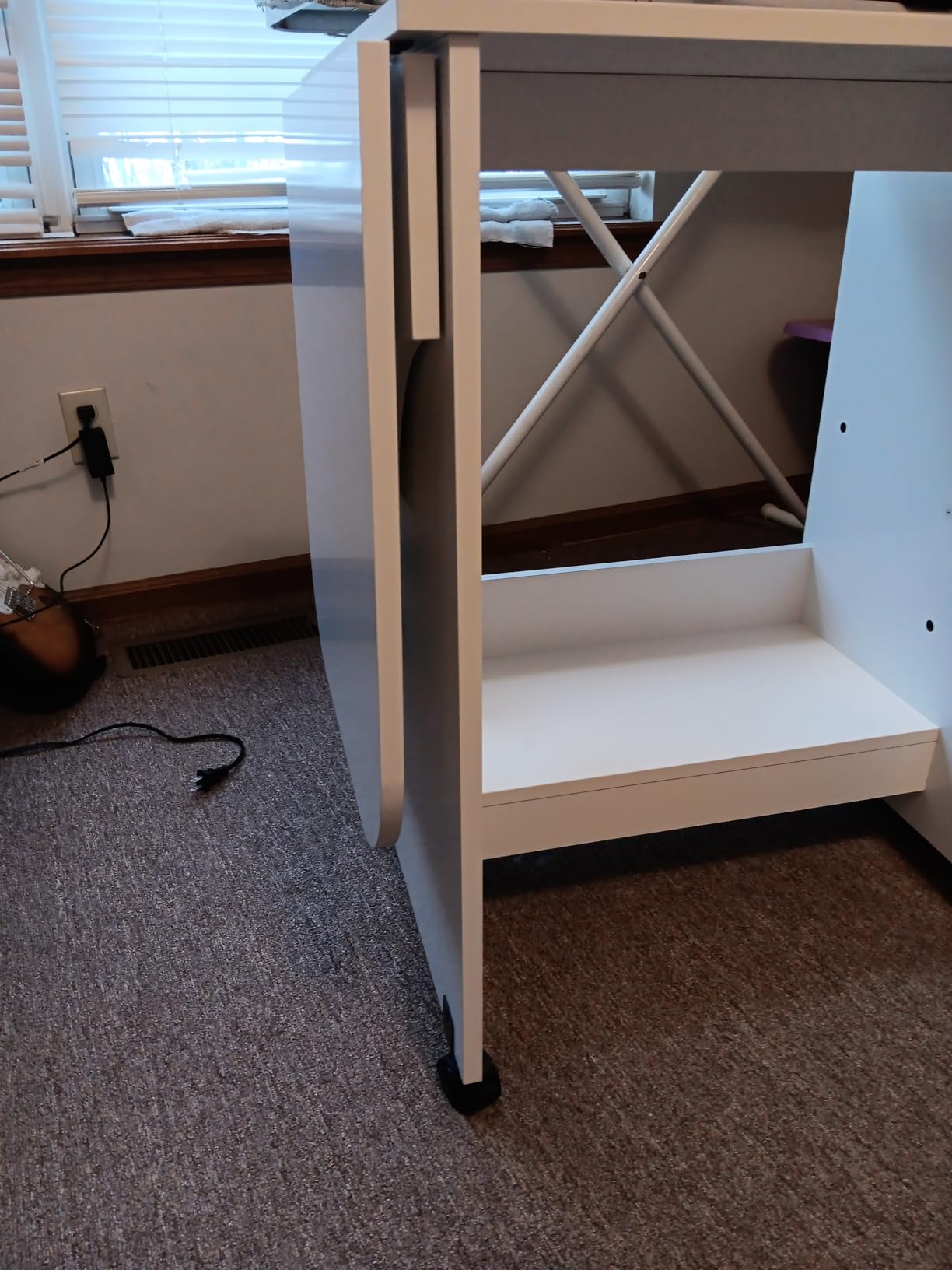 SEI Furniture - Stradville Expandable Rolling Sewing Table Craft Station - Turquoise - Transitional Design customer photo 1