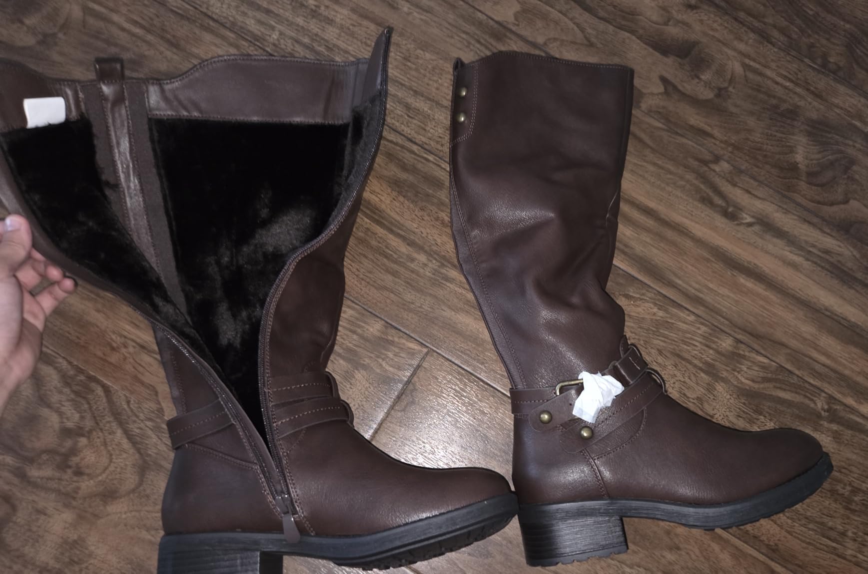 DREAM PAIRS Women's Knee High Buckle Riding Boots customer photo 1