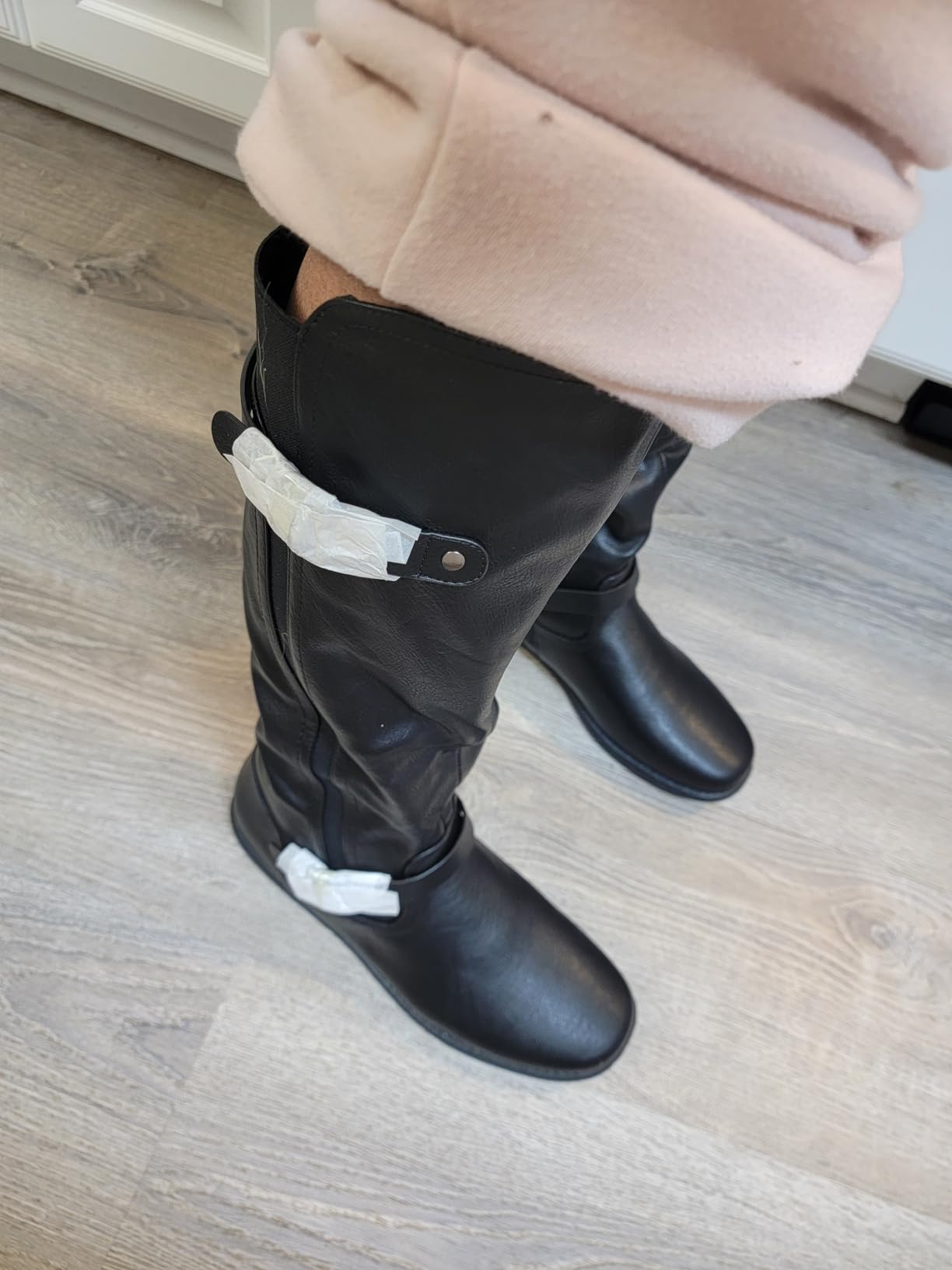 DREAM PAIRS Women's Wide Calf Flat Tall Knee High Boots customer photo 1