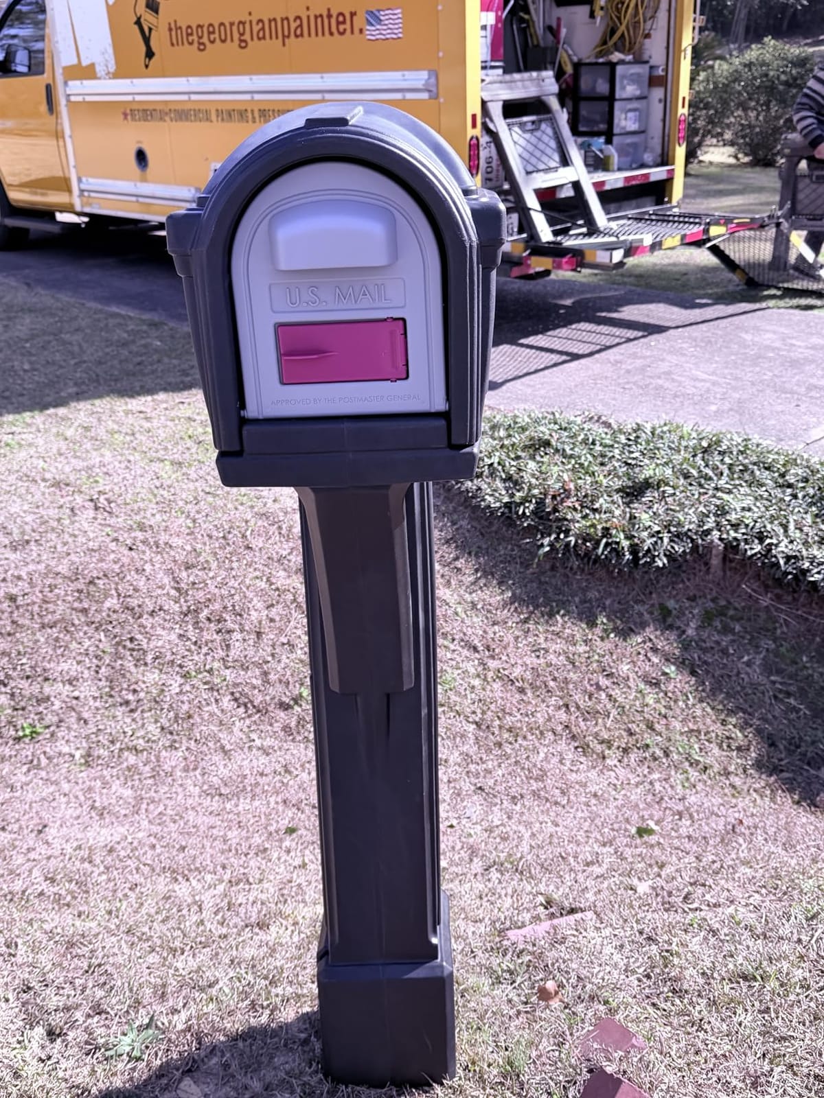 Simplay3 Classic Plastic Residential Mailbox & Post Mount Combo Kit with 2 Access Doors - Black customer photo 1