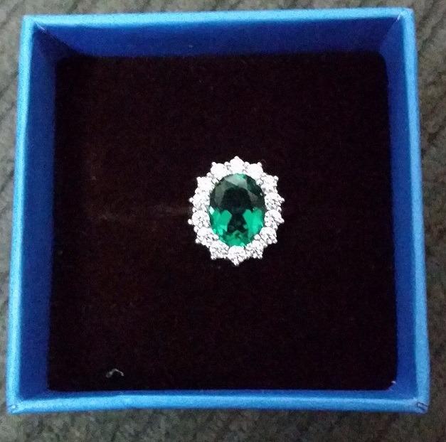 Princess Diana Kate Middleton Class Gemstone Birthstone Sapphire Halo Engagement Rings for Women, Anniversary 14K White Yellow Rose Gold Plated 925 Sterling Silver Promise Rings for Her customer photo 1
