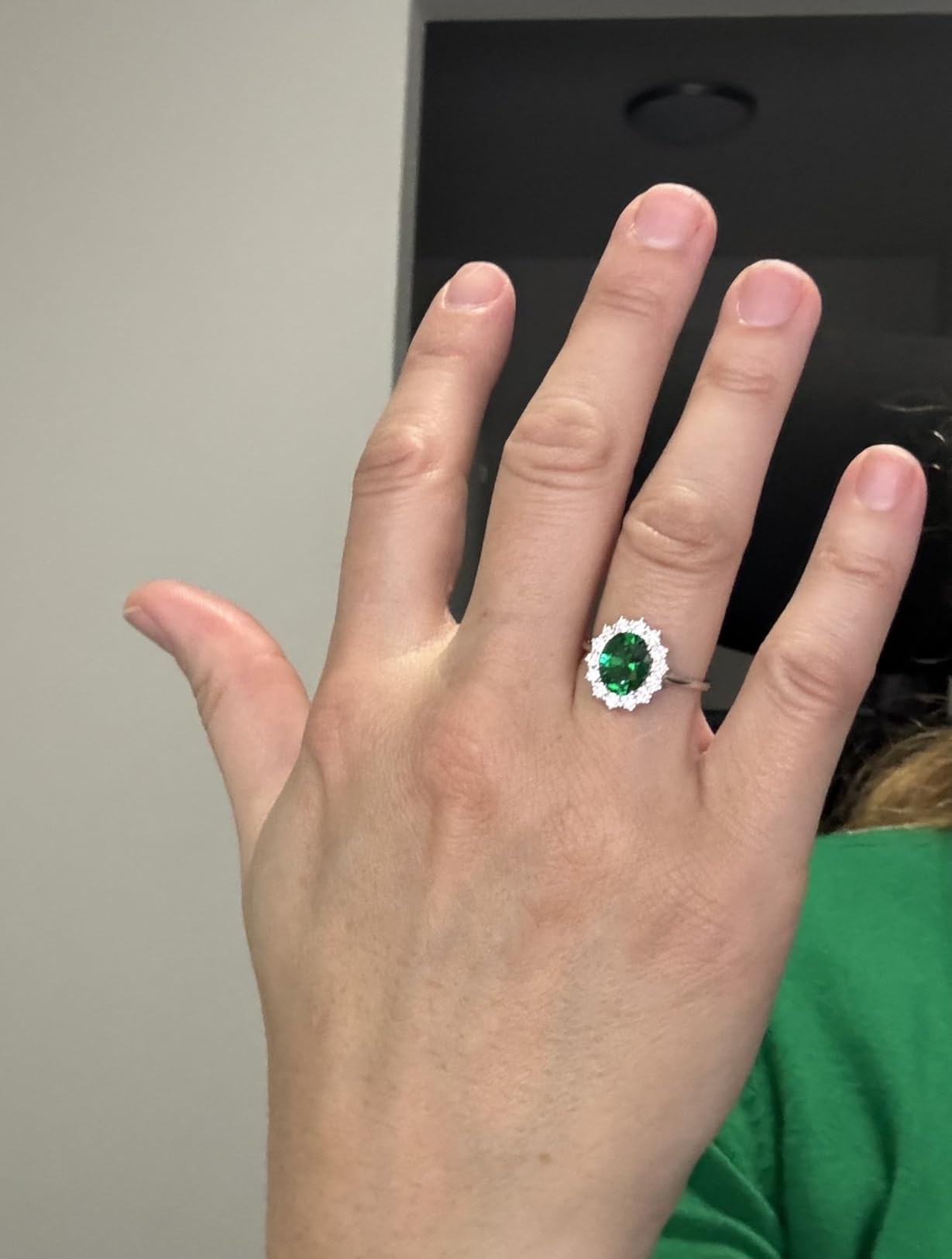 Princess Diana Kate Middleton Class Gemstone Birthstone Sapphire Halo Engagement Rings for Women, Anniversary 14K White Yellow Rose Gold Plated 925 Sterling Silver Promise Rings for Her customer photo 2