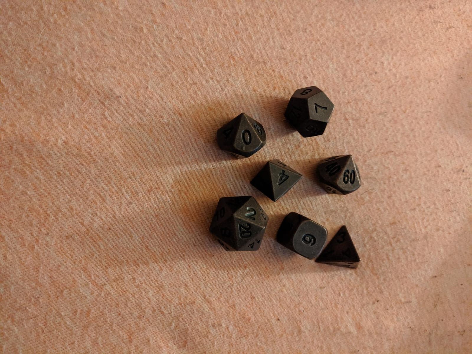 Bescon Antique Copper Solid Metal Polyhedral D&D Dice Set of 7 Old Copper Metal RPG Role Playing Game Dice 7pcs Set customer photo 2
