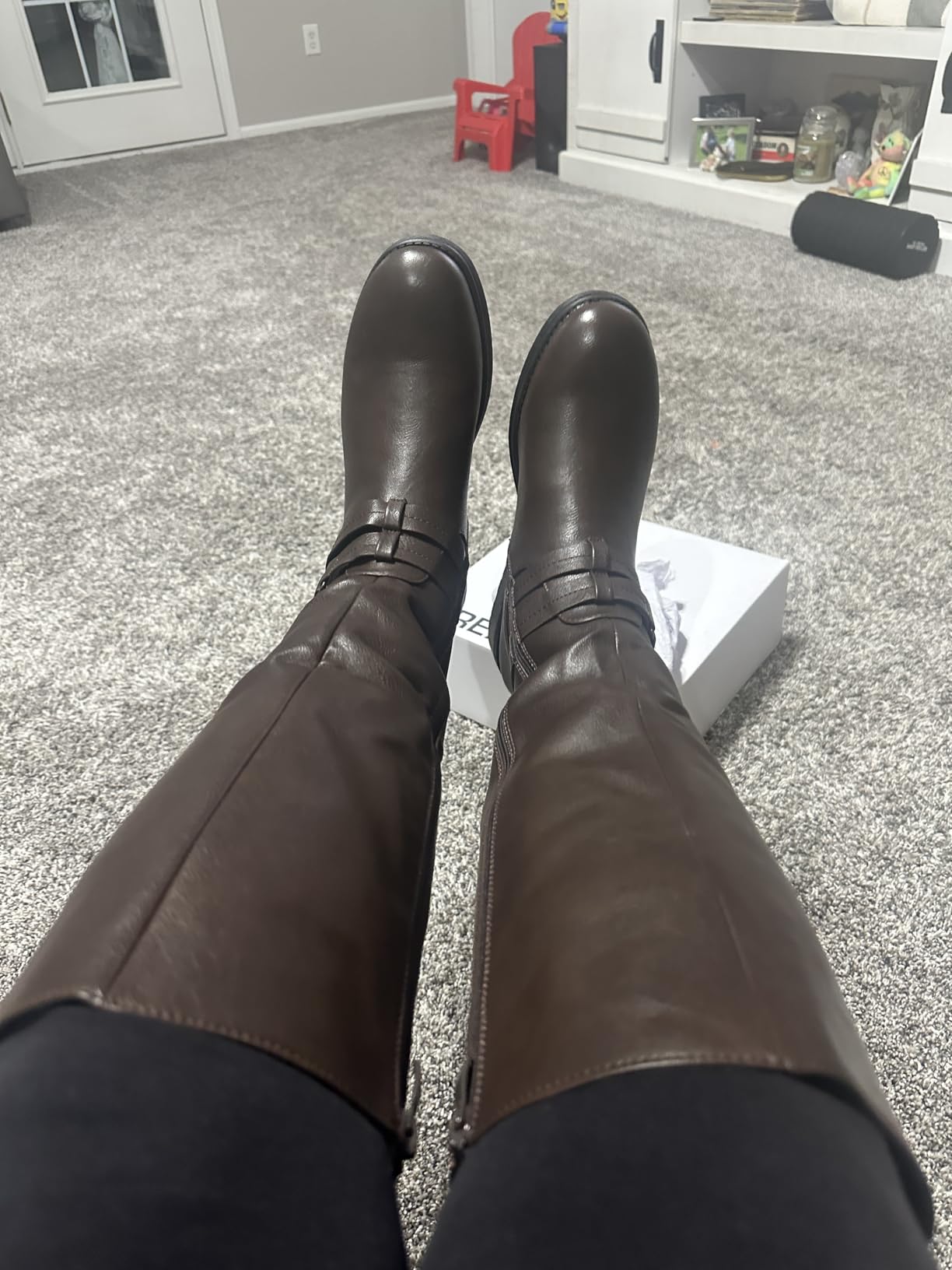 DREAM PAIRS Women's Knee High Buckle Riding Boots customer photo 1