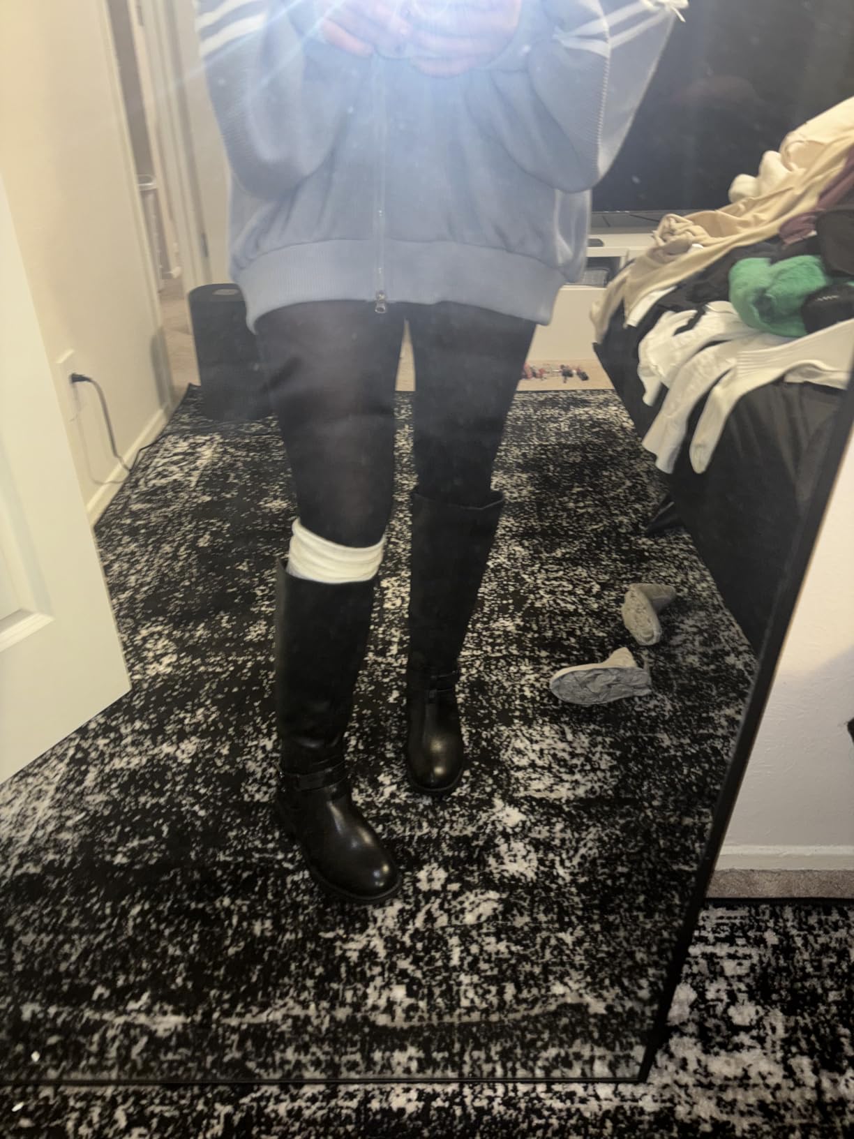 DREAM PAIRS Women's Knee High Buckle Riding Boots customer photo 2