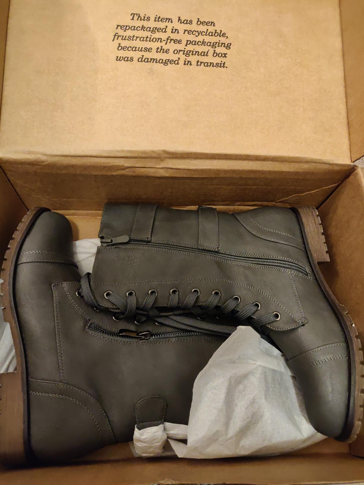 DREAM PAIRS Women's Mid Calf Built-in Wallet Pocket Lace up Military Combat Boots customer photo 1