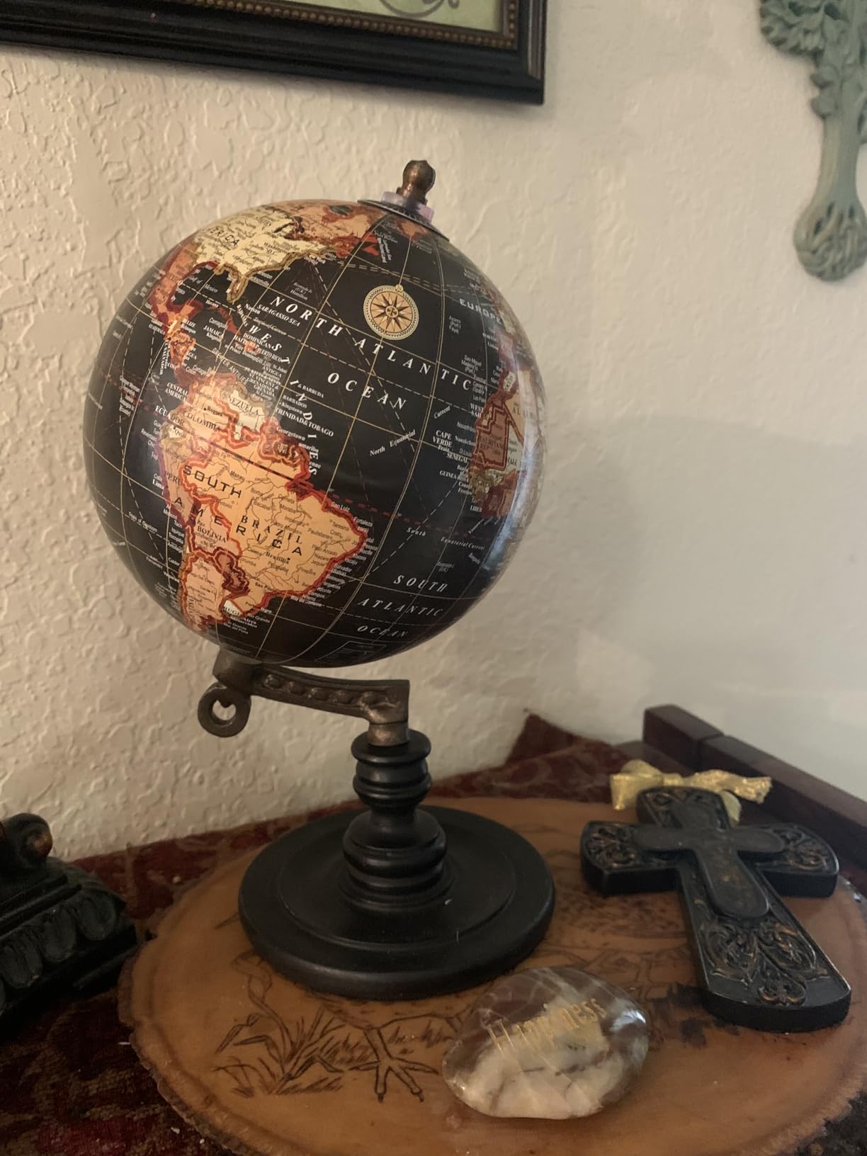 Hosley 10-Inch Decorative Globe on Wooden Stand - Elegant Gift for Father's Day, Birthdays, Holidays, and Special Occasions - Perfect for Home and Office Décor customer photo 2
