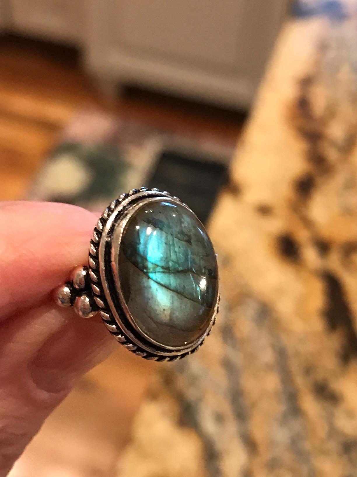 Natural Gemstone 925 Sterling Silver Statement Rings for Women customer photo 2