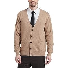 Kallspin Men's Cardigan Sweaters Wool Blend V Neck Button Down Sweaters with Pockets customer photo 1