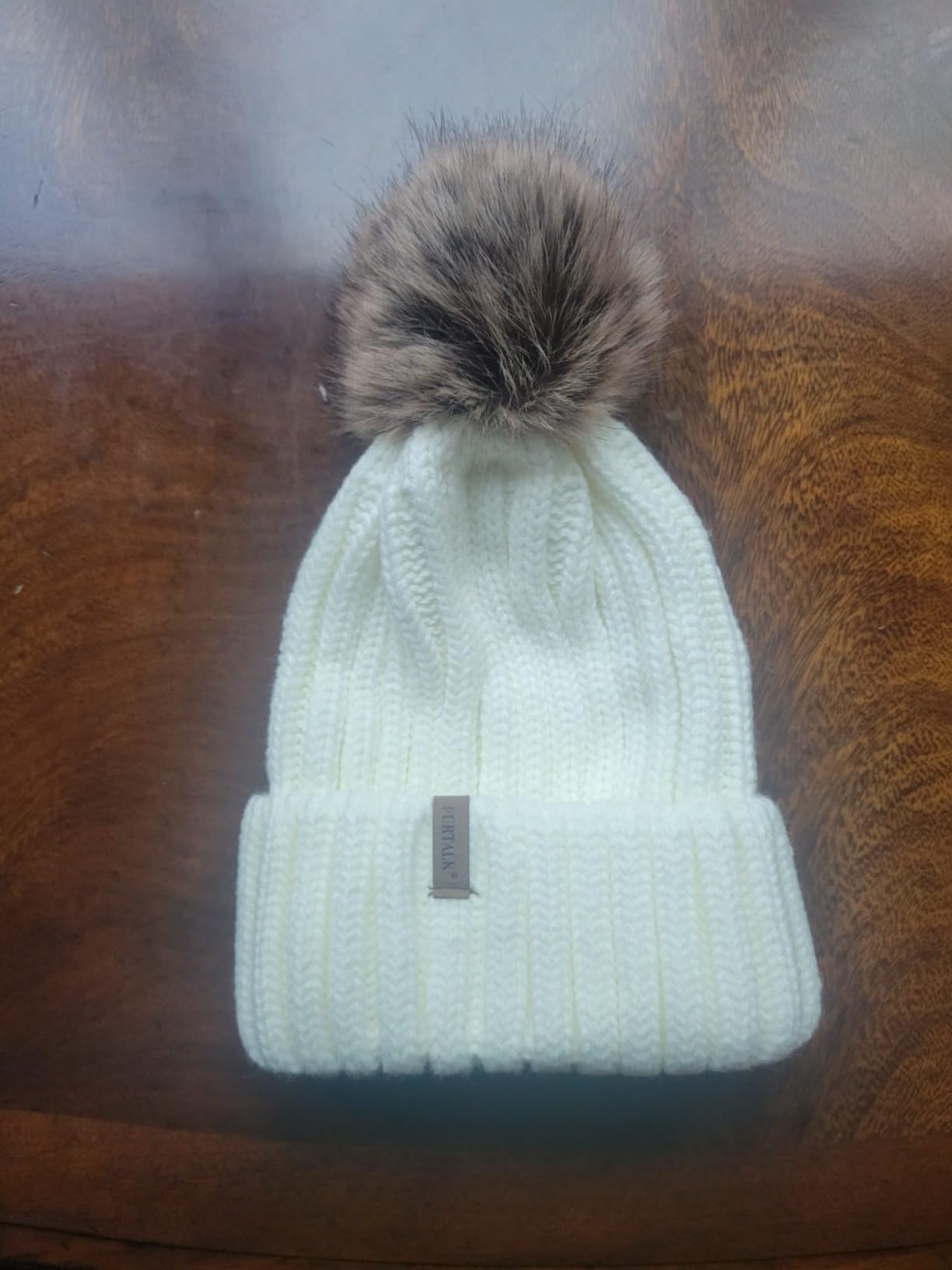 FURTALK Womens Winter Knitted Beanie Hat with Faux Fur Pom Warm Knit Skull Cap Beanie for Women customer photo 1