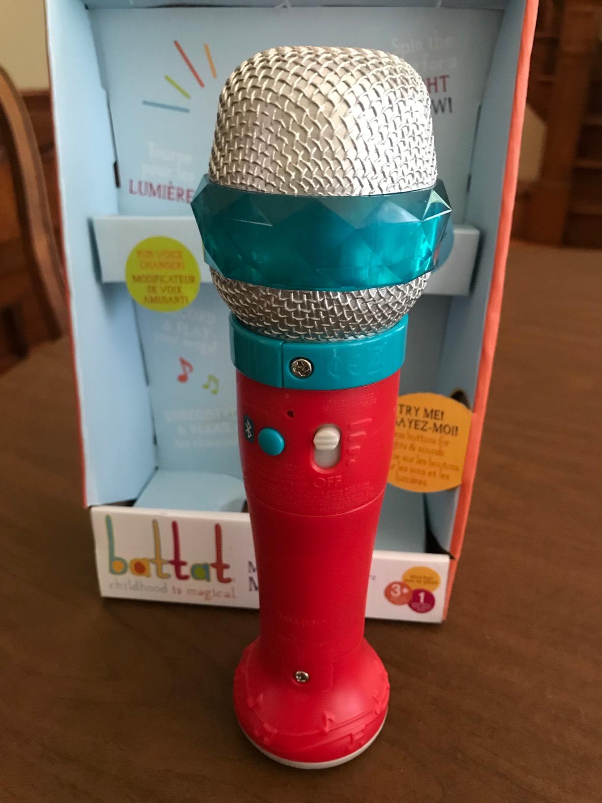Battat Toy Karaoke Mic, Musical Light Show Microphone, Bluetooth | Light-up toy microphone with voice changer, record and playback, 5 songs, crowd cheer sounds, Pretend Play, 3+ Years customer photo 1