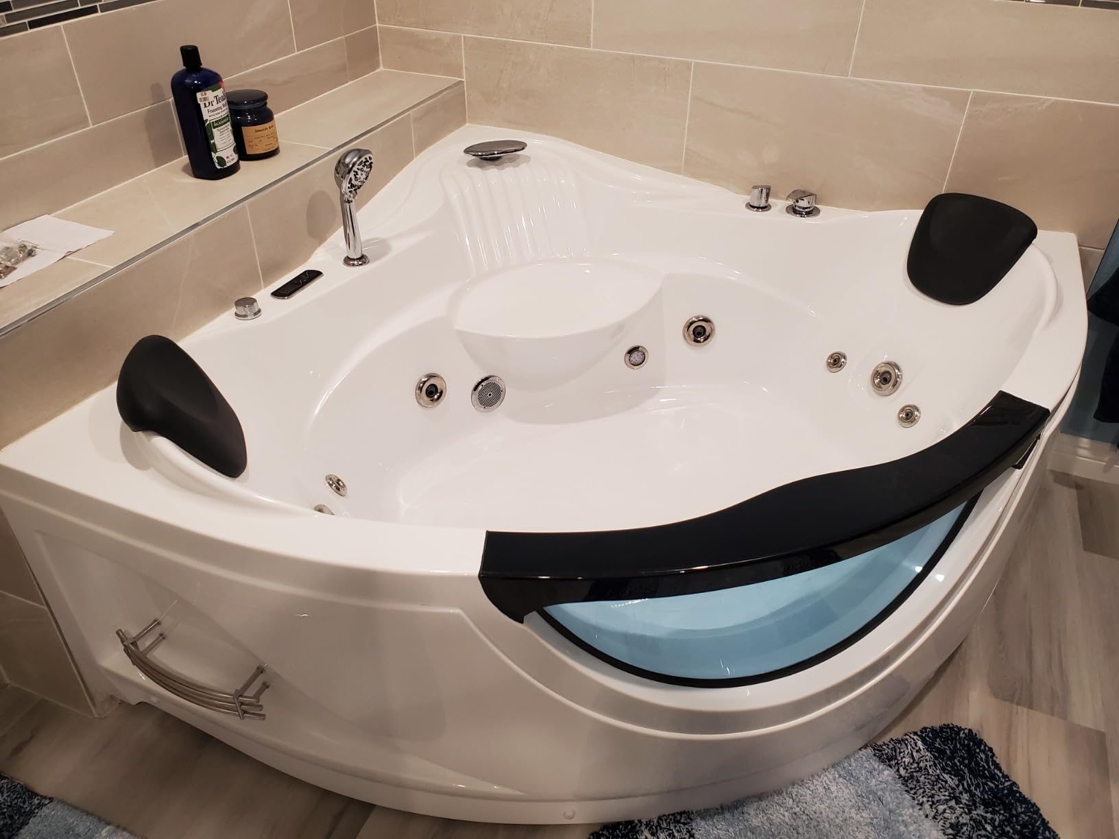 Empava 2 Person Corner Whirlpool Tub - Home Spa Jetted Bath with Heater customer photo 2