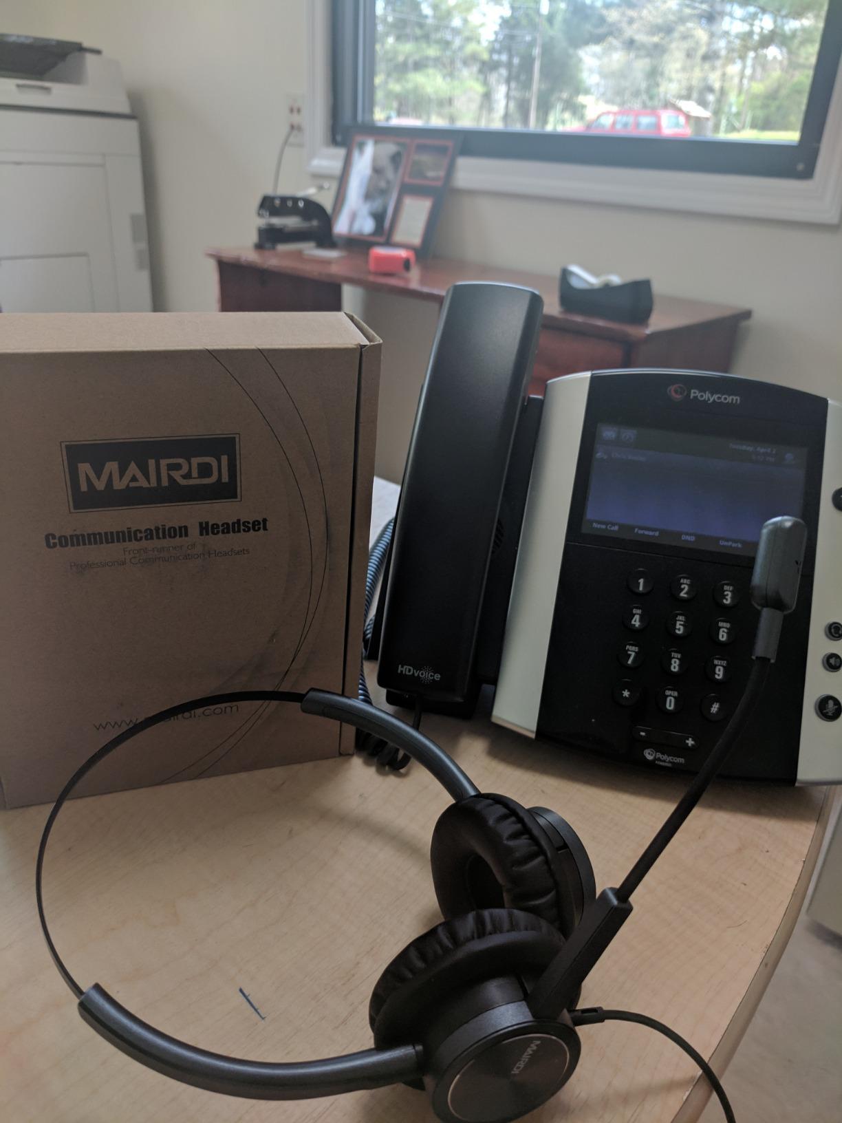 MAIRDI Phone Headset with RJ9 & 3.5mm Jacks for Call Center Deskphone Cell Phone PC Laptop, Office Landline Telephone Headset with Microphone Noise Canceling for Polycom Avaya Nortel customer photo 1