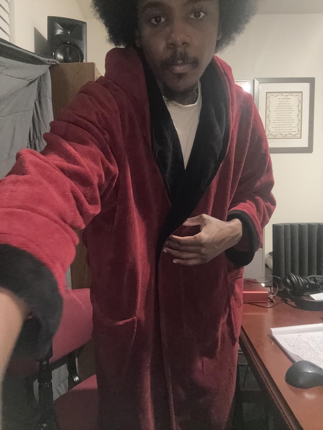 NY Threads Luxury Ultra Soft Mens Robe with Hood Plush Fleece Long Bathrobe customer photo 2