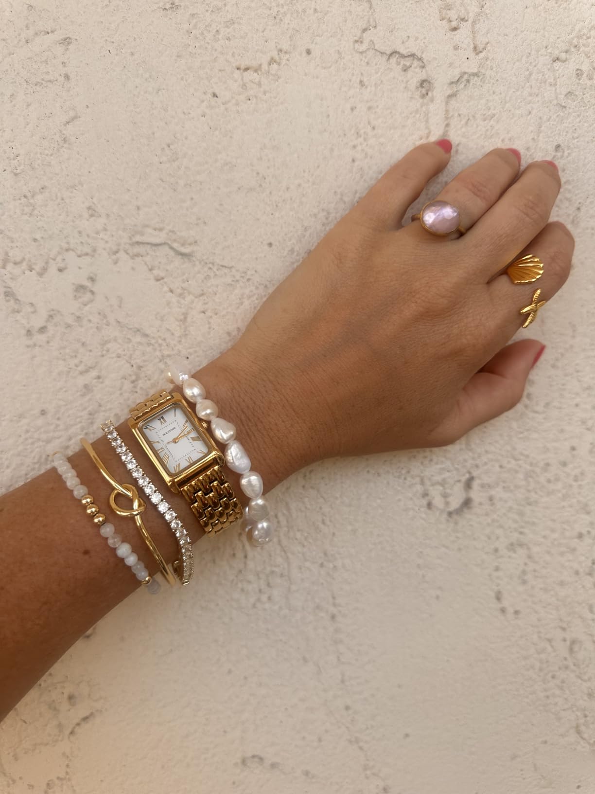 Cultured Freshwater Pearls Stretch Bracelet for Women, 7.0 Inches customer photo 1