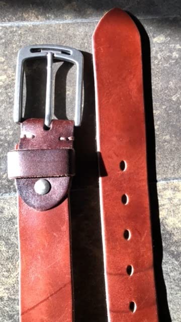 KEECOW Men's 100% Italian Leather Belt, Anti-Scratch Buckle 26-46