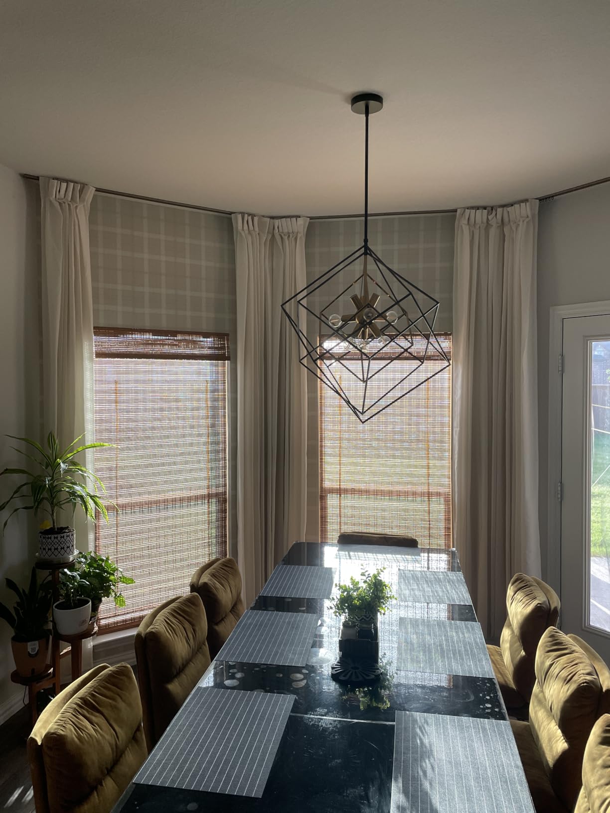 ARLO BLINDS Bamboo Roman Shades w/Valance 34