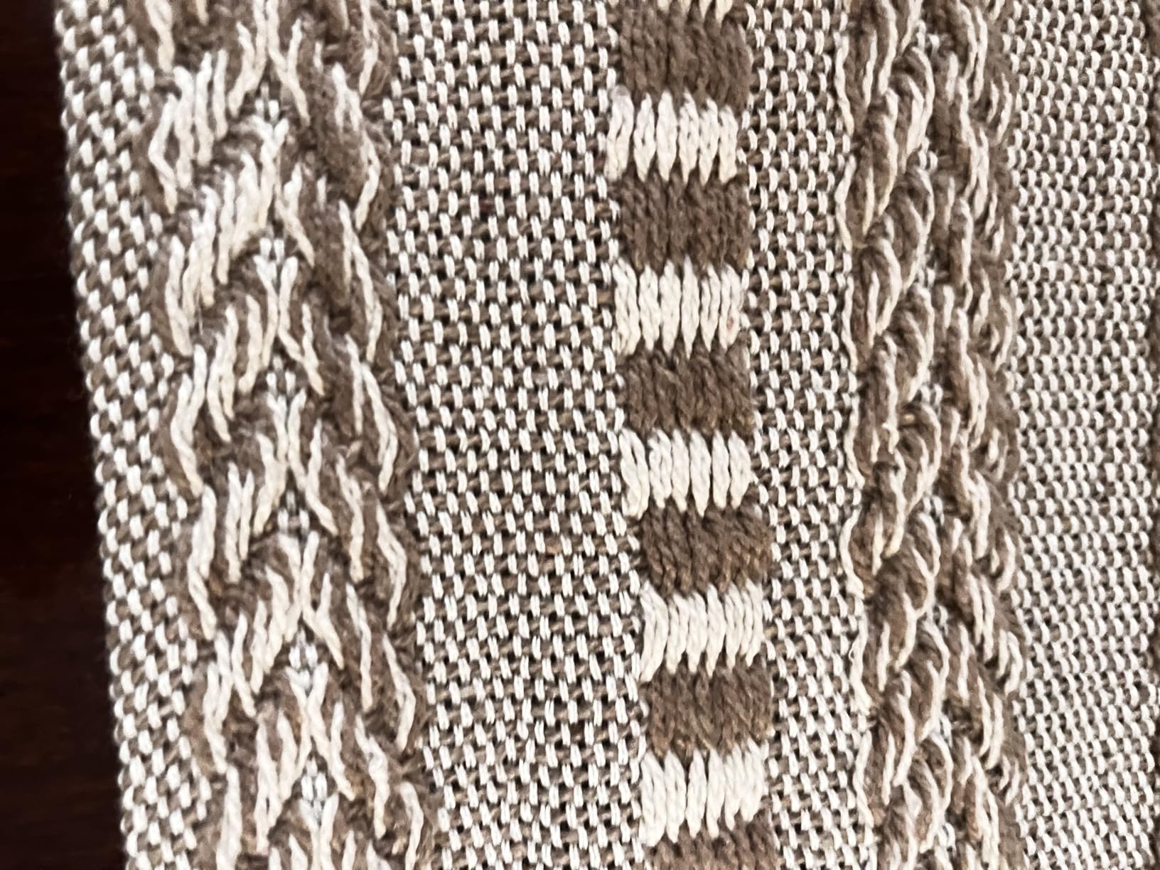 DII Farmhouse Braided Stripe Table Runner Collection, 15x72 (15x77, Fringe Included), Stone customer photo 1
