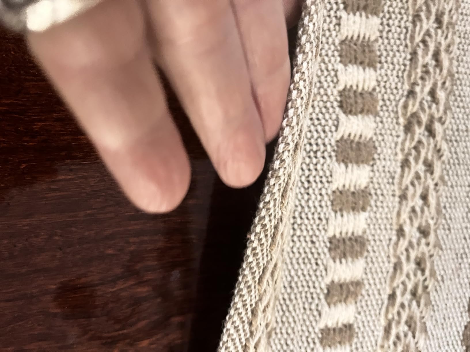 DII Farmhouse Braided Stripe Table Runner Collection, 15x72 (15x77, Fringe Included), Stone customer photo 2