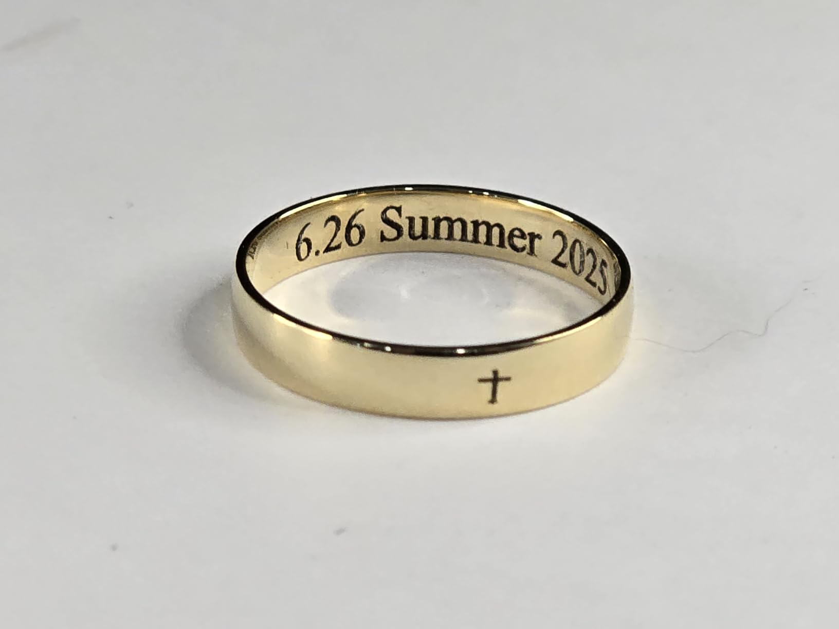 Unisex Solid 14k White Rose Yellow Gold 4mm Comfort Traditional Highly Polished Wedding Ring Plain Band customer photo 1