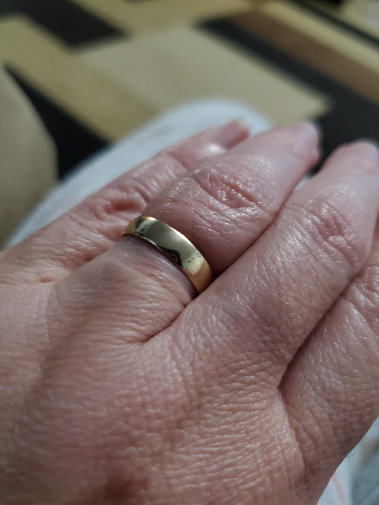 Unisex Solid 14k White Rose Yellow Gold 4mm Comfort Traditional Highly Polished Wedding Ring Plain Band customer photo 2