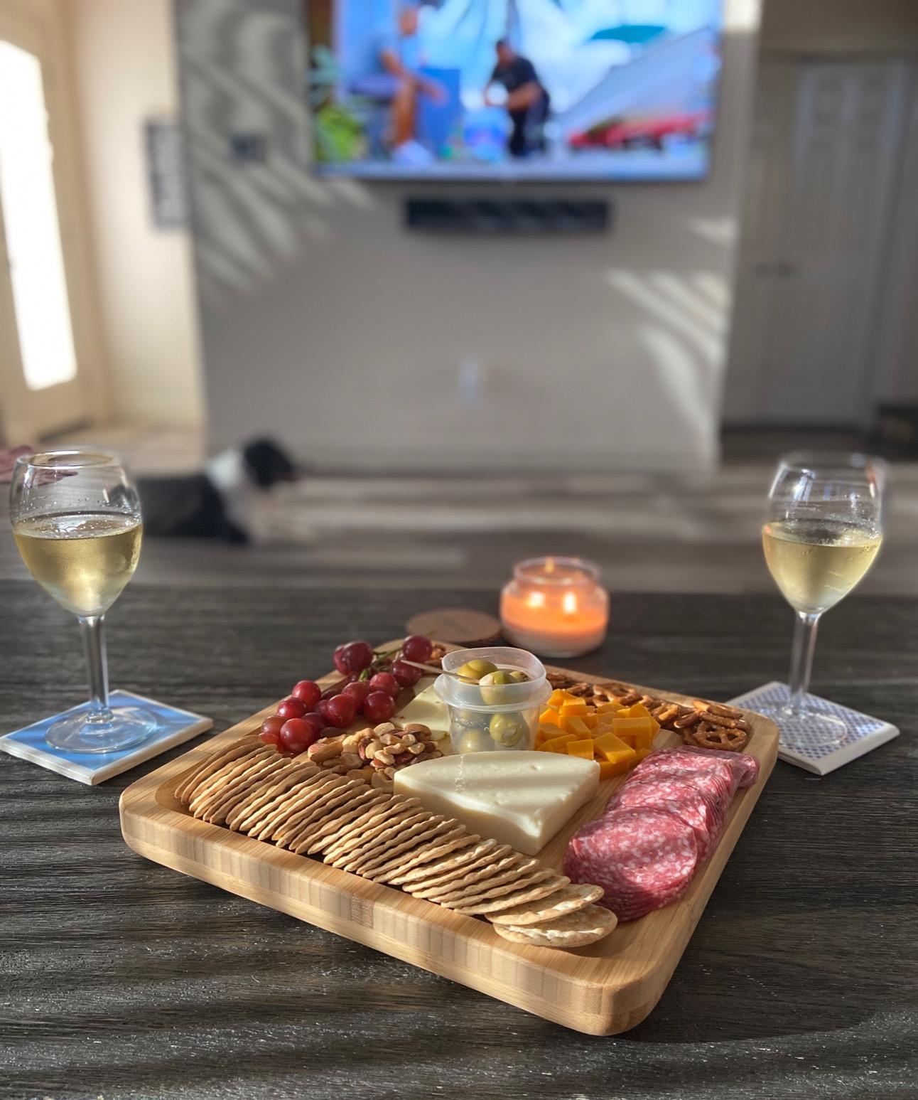 Charcuterie Board Gift Set, Bamboo Cheese Board With Cutlery, Includes Stainless Steel Serving Utensils, Cheese Platter and Serving Tray, Suitable for Wedding, Gift for Couples, and Housewarming Gifts customer photo 2