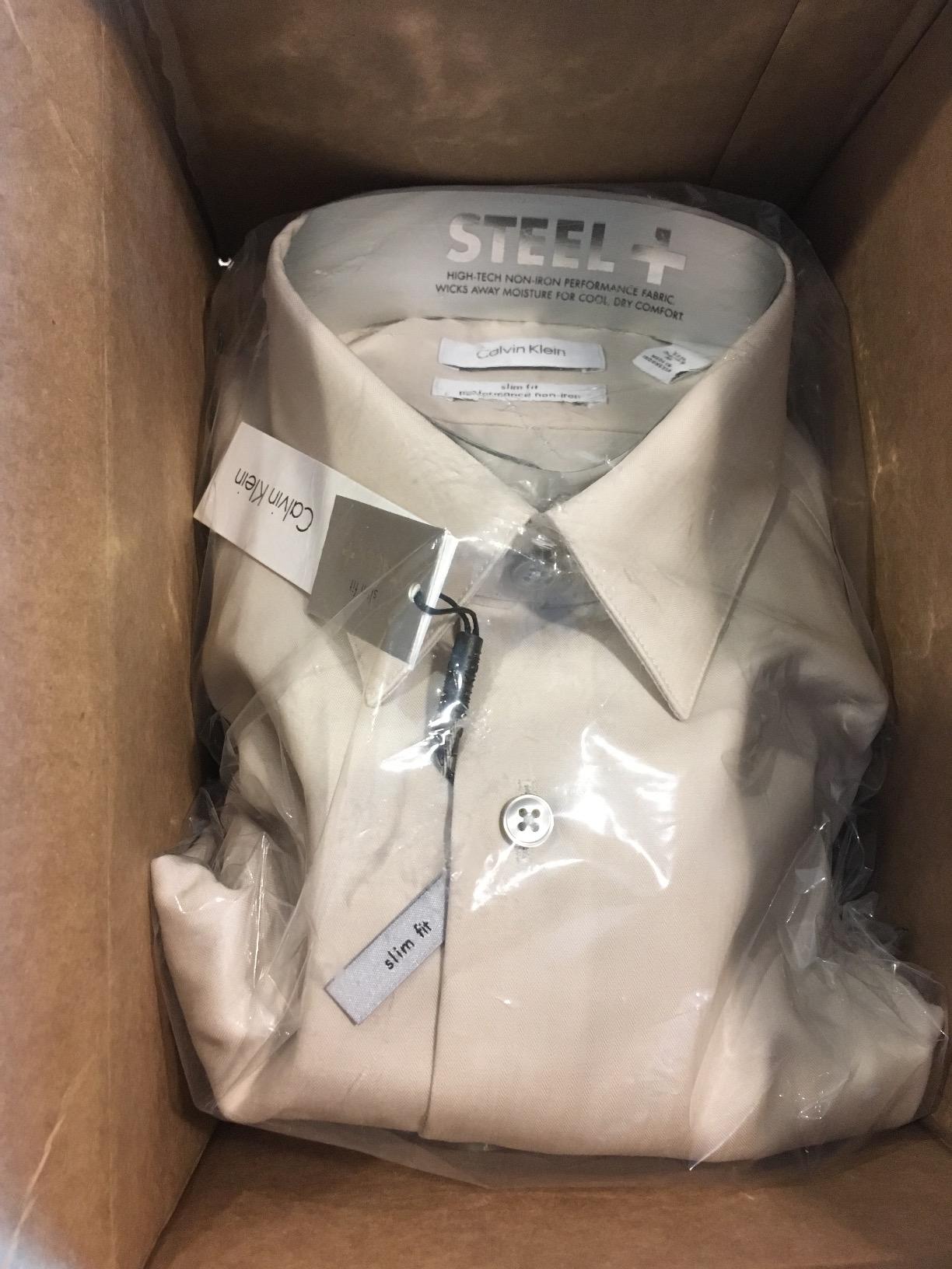 Calvin Klein Men's Slim Fit Non-Iron Herringbone Dress Shirt customer photo 1