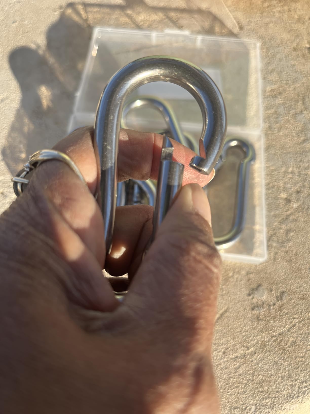 sprookber Stainless Steel Spring Snap Hook Carabiner - 304 Stainless Steel Caribeener Clips, Set of 6 customer photo 2