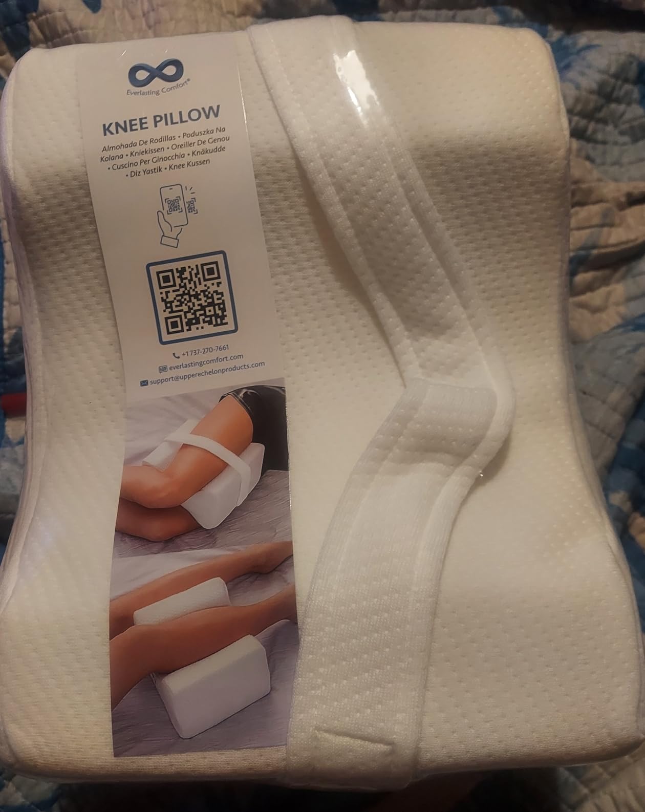 Everlasting Comfort Memory Foam Knee Pillow for Side Sleepers - Sciatica Pain Relief Pillow, Removable Strap Support - Leg Pillows for Sleeping Alignment, Knees, Back & Hip Cushion customer photo 1