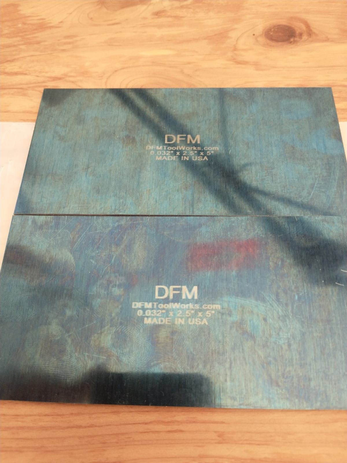 DFM Tool Works Rectangle Card Scraper - Precision Cabinet Multi-use Scraper for Woodworking, Wood Fine Finishers, Glue Scraper, Quality Handcrafted Card Shaping Tool - Made in USA, 2 Quantity - Blue customer photo 1
