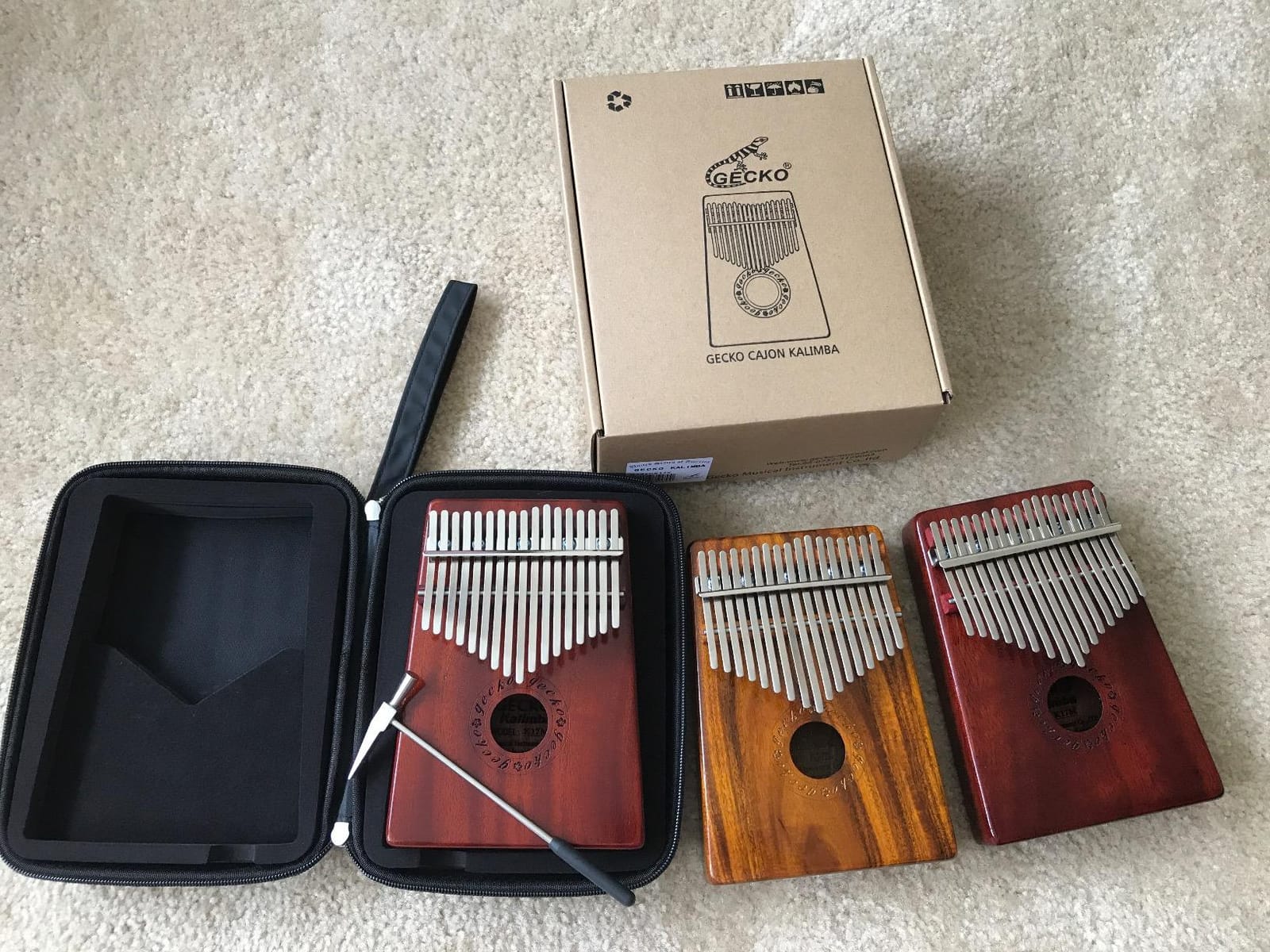 GECKO Kalimba 17 Keys Thumb Piano with Waterproof Protective Box, Tune Hammer and Study Instruction, Portable Mbira Sanza Finger Piano, Meditation Sound, Gift for Beginners and Professional customer photo 1