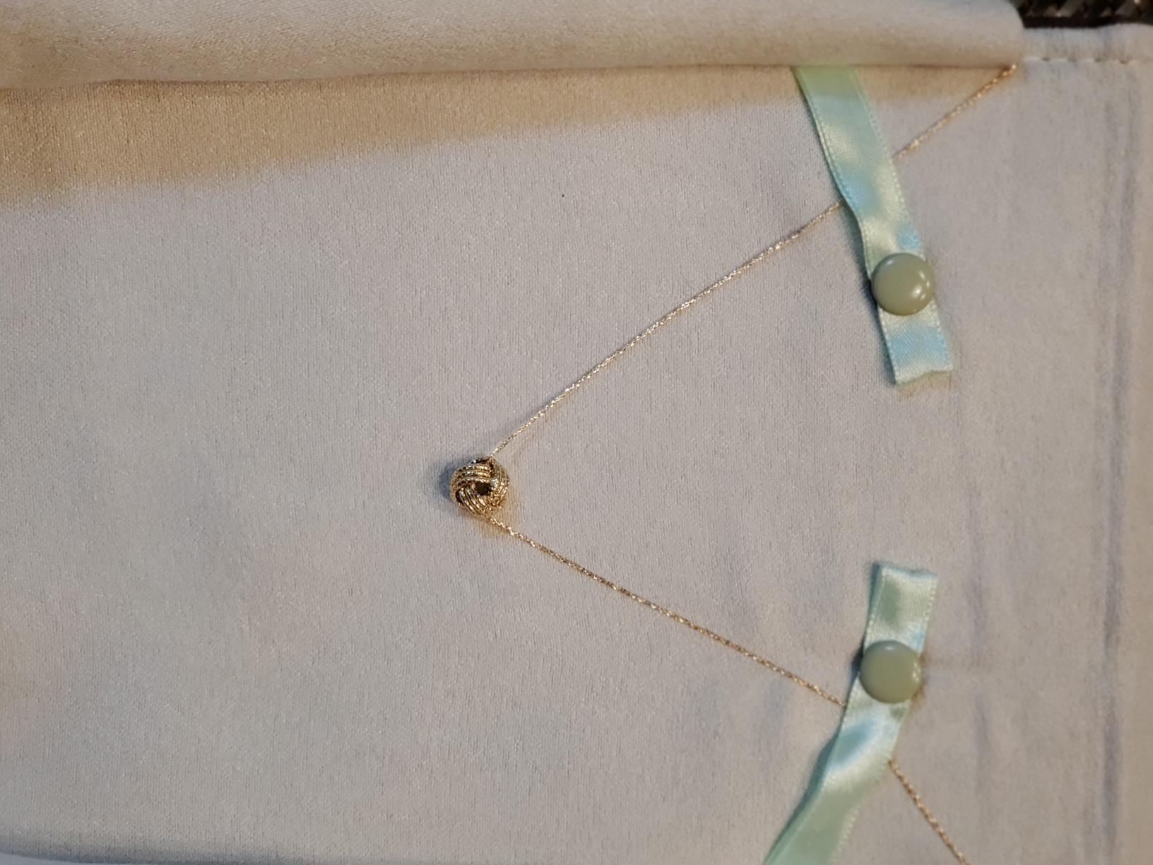 Ross-Simons Italian 14kt Yellow Gold Textured Love Knot Necklace customer photo 1