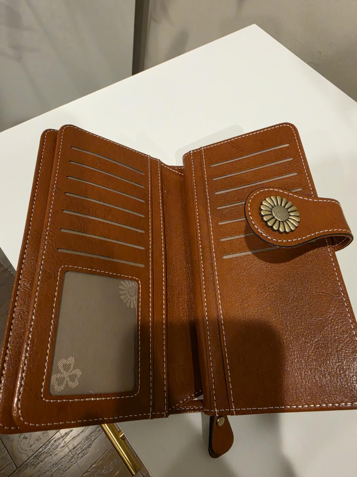 Wallets for Women Leather Credit Card Holder with RFID Blocking Large Capacity Wristlet customer photo 1