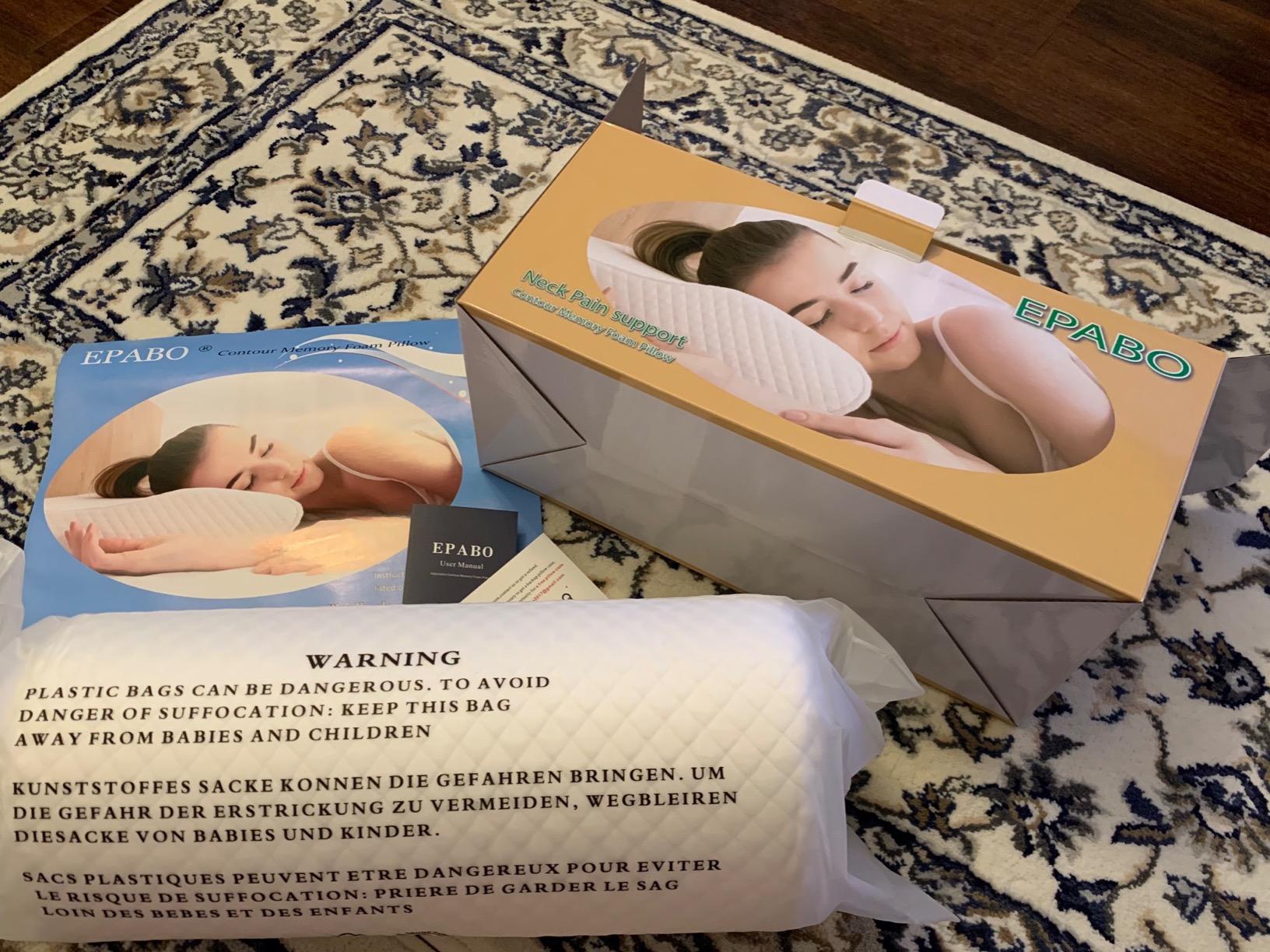 EPABO Contour Memory Foam Pillow Orthopedic Sleeping Pillows, Ergonomic Cervical Pillow for Neck Pain - for Side Sleepers, Back and Stomach Sleepers, Free Pillowcase Included (Firm & Queen) customer photo 1