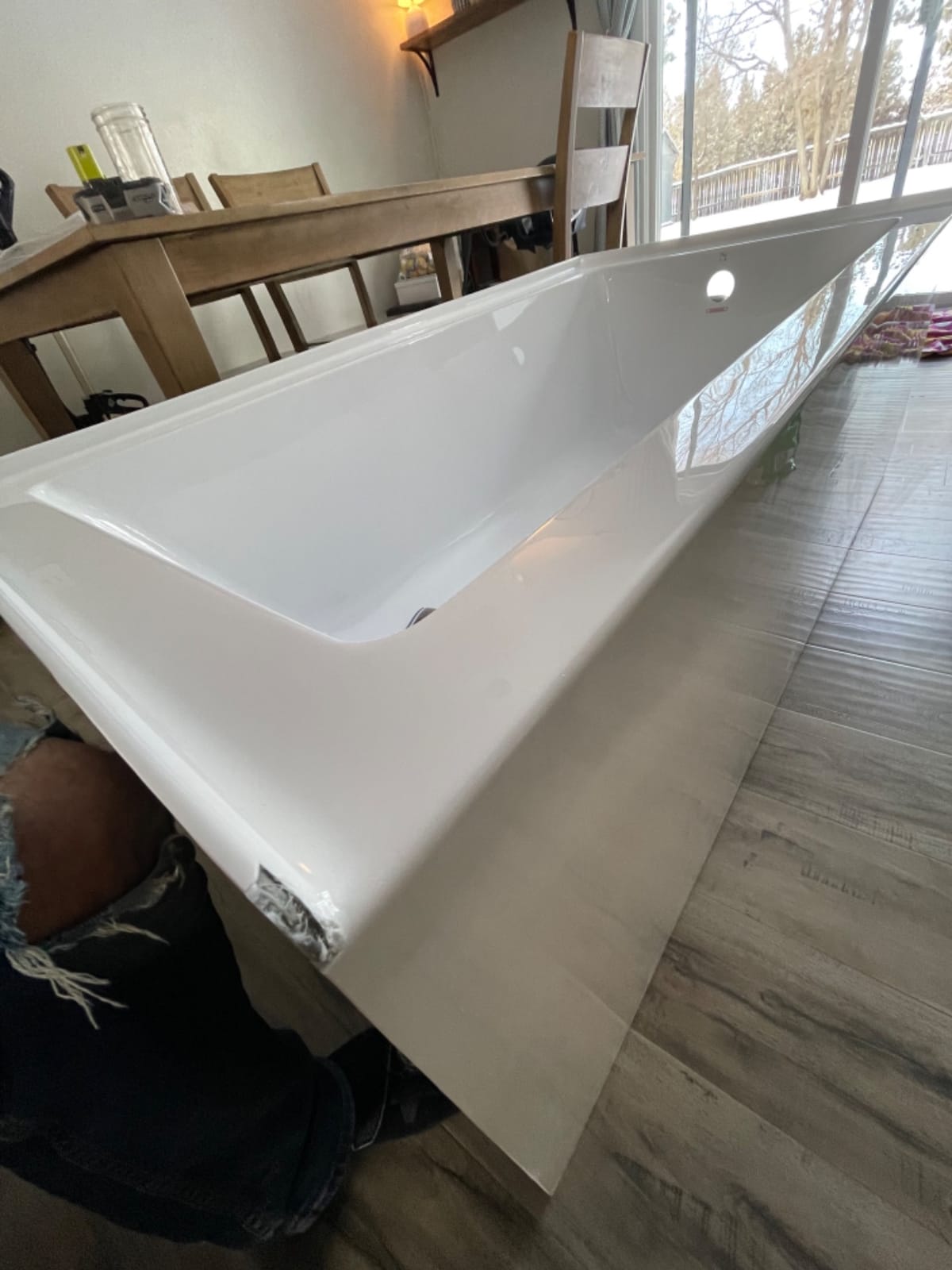 Aqua Eden VTAP603222R 60-Inch Acrylic 3-Wall Alcove Tub with Right Hand Drain Hole, White customer photo 2