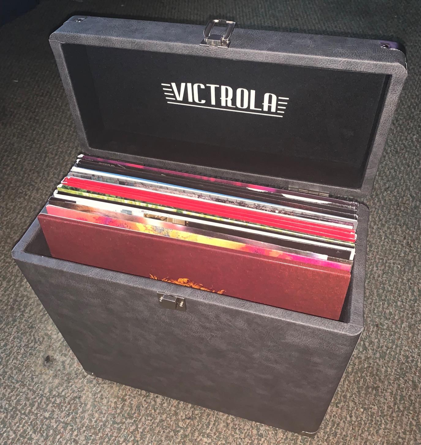 Victrola Collector - Vinyl Record Storage Case, Holds 30+ LPs - Retro Map customer photo 1