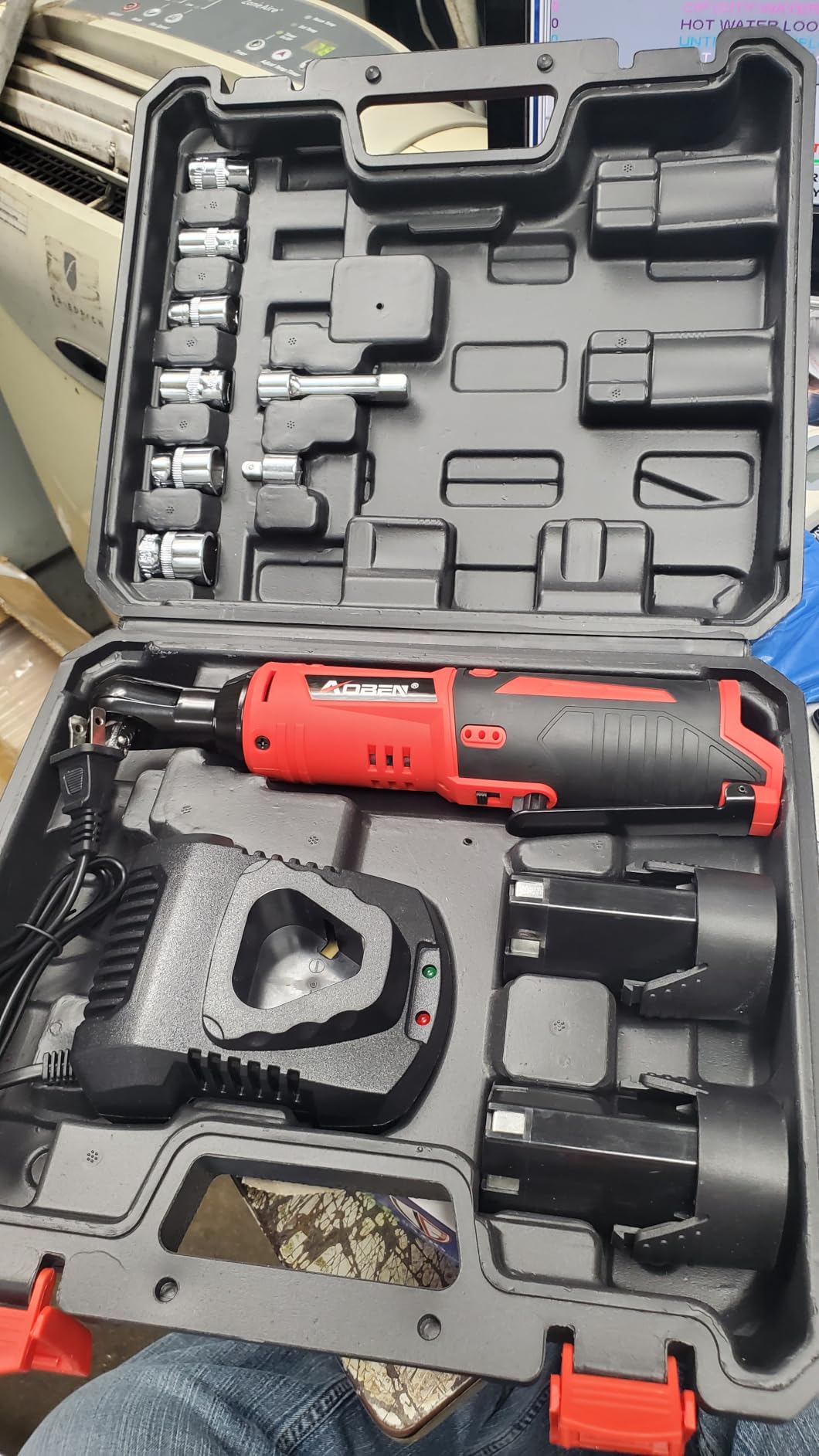 AOBEN Cordless Electric Ratchet Wrench Set, 3/8