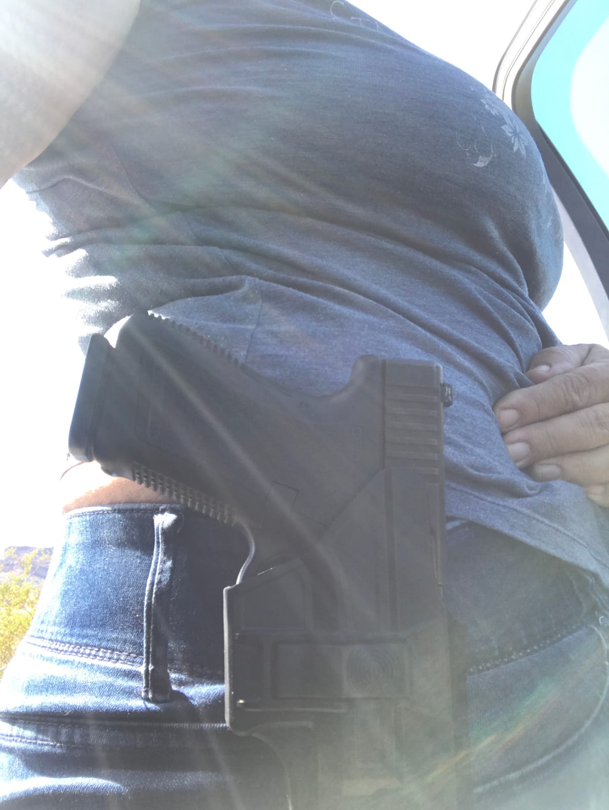G19 Gun Holster for Glock 19 Gen 1-5, Glock 23 32 Gen 1-4, Glock 19X/44/45 | OWB Paddle Holster fit Glock 19/19X/44/45 Gen 1-5, Glock 19V/17V, Glock 23 32 Gen 1-4, 60° Adjustable & Quick Release -RH customer photo 1