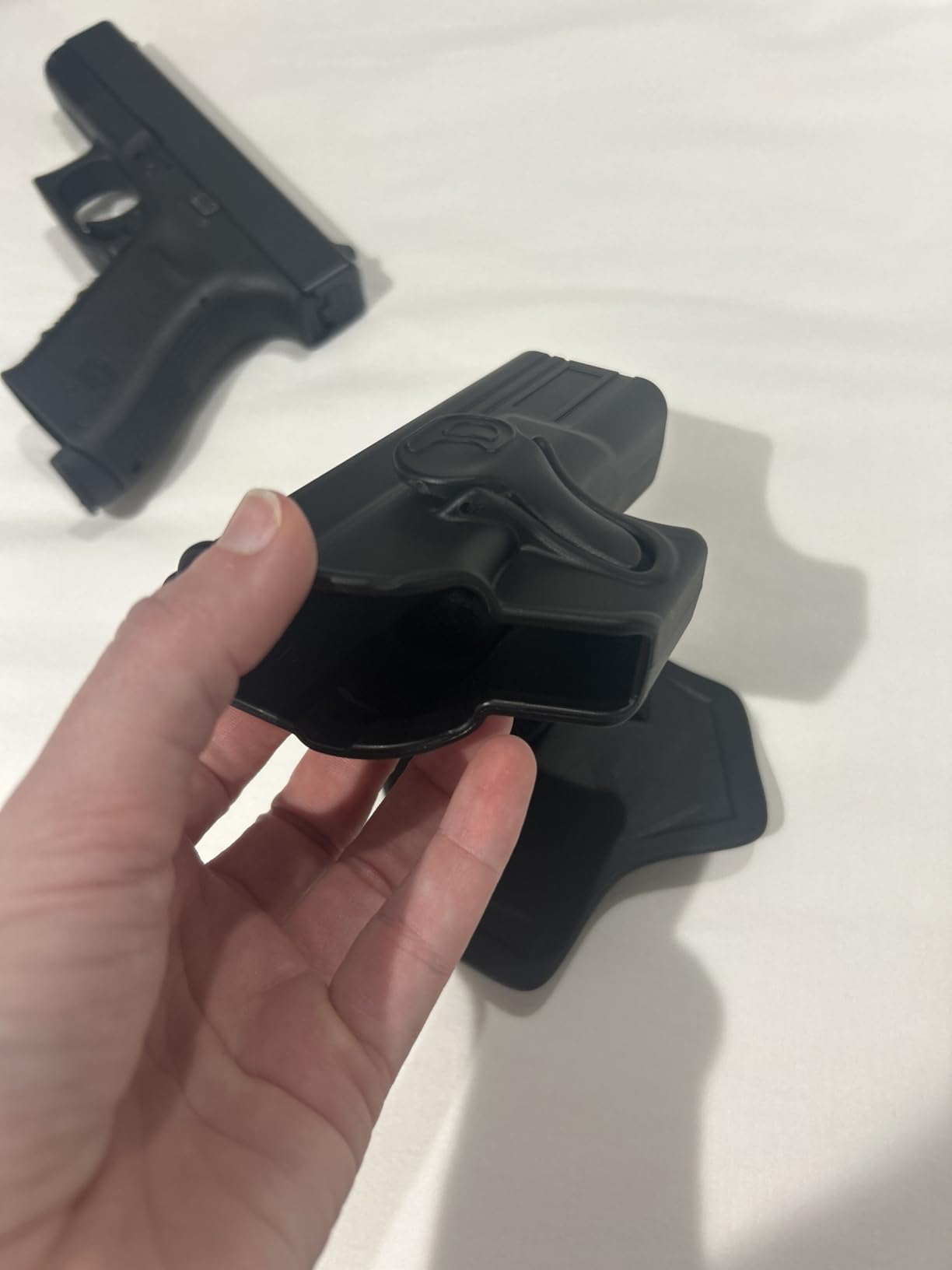 G19 Gun Holster for Glock 19 Gen 1-5, Glock 23 32 Gen 1-4, Glock 19X/44/45 | OWB Paddle Holster fit Glock 19/19X/44/45 Gen 1-5, Glock 19V/17V, Glock 23 32 Gen 1-4, 60° Adjustable & Quick Release -RH customer photo 2