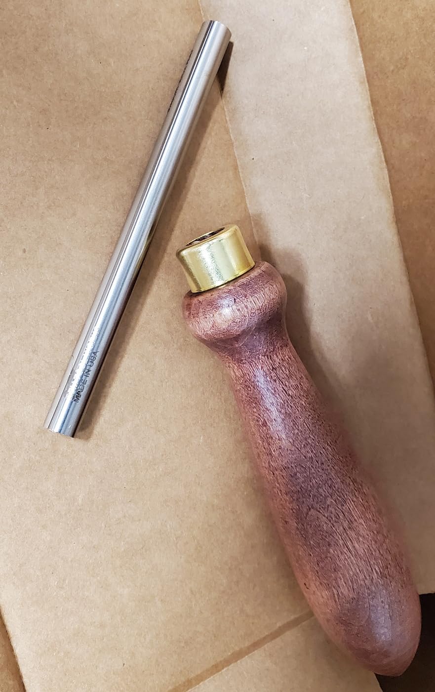 DFM Tool Works Cabinet Scraper Burnisher Tool - with Hard Maple Handle and Super Hard High Speed Steel Rod - Ideal for Card Scraper Burnishing and Woodworking Applications - Made in USA customer photo 1