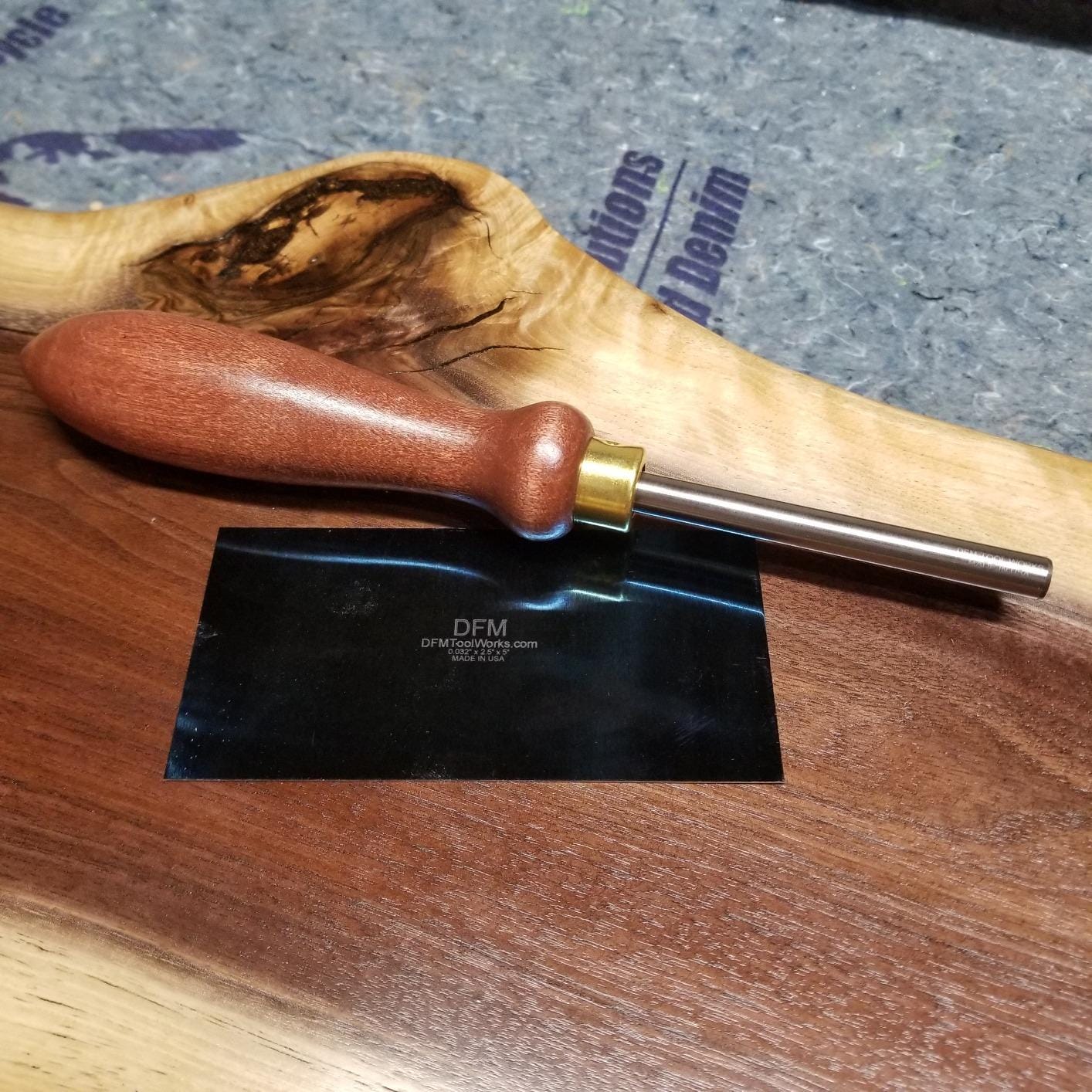DFM Tool Works Cabinet Scraper Burnisher Tool - with Hard Maple Handle and Super Hard High Speed Steel Rod - Ideal for Card Scraper Burnishing and Woodworking Applications - Made in USA customer photo 2