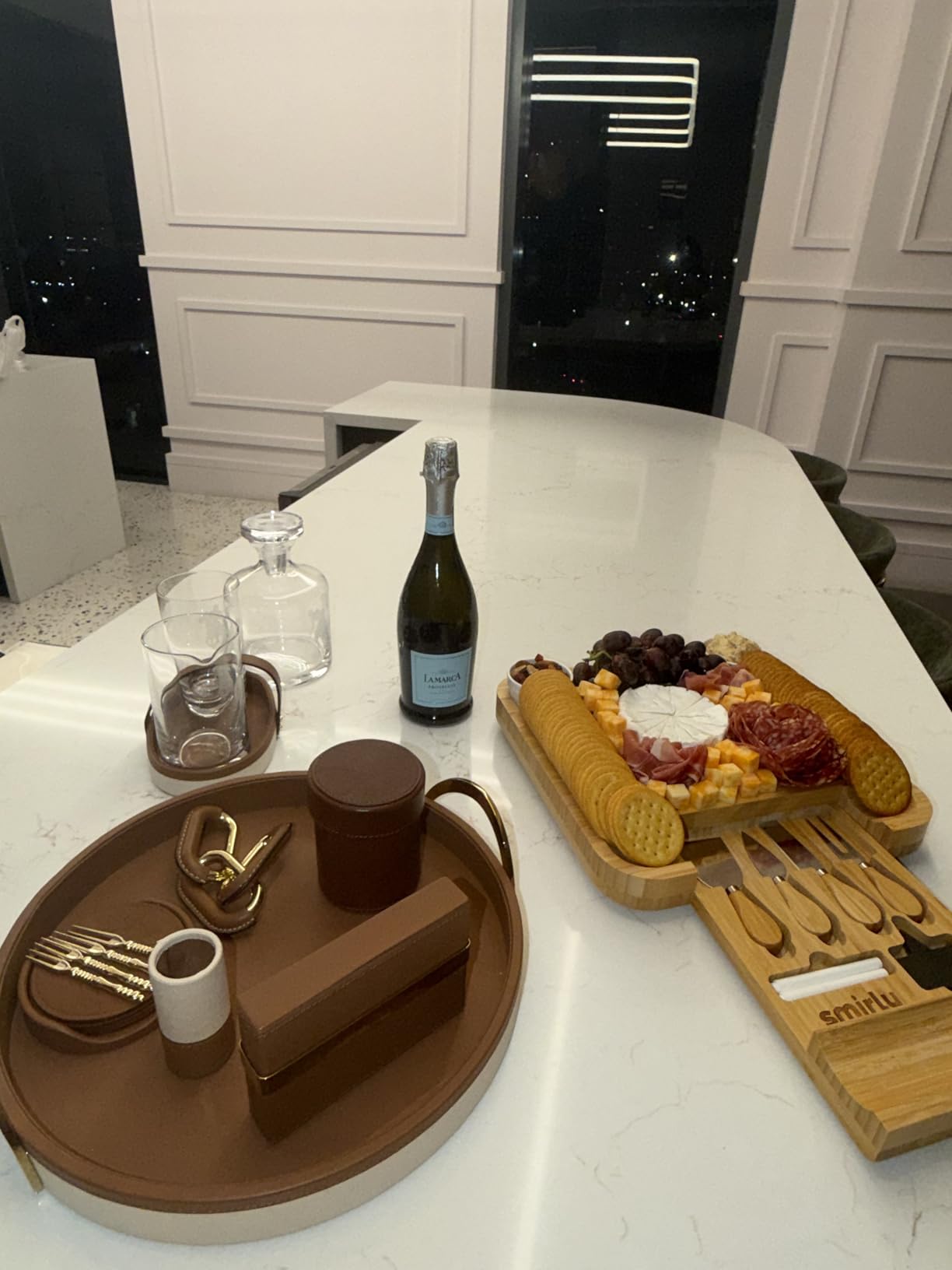 SMIRLY Charcuterie Board Set with Serving Accessories, Bamboo customer photo 2