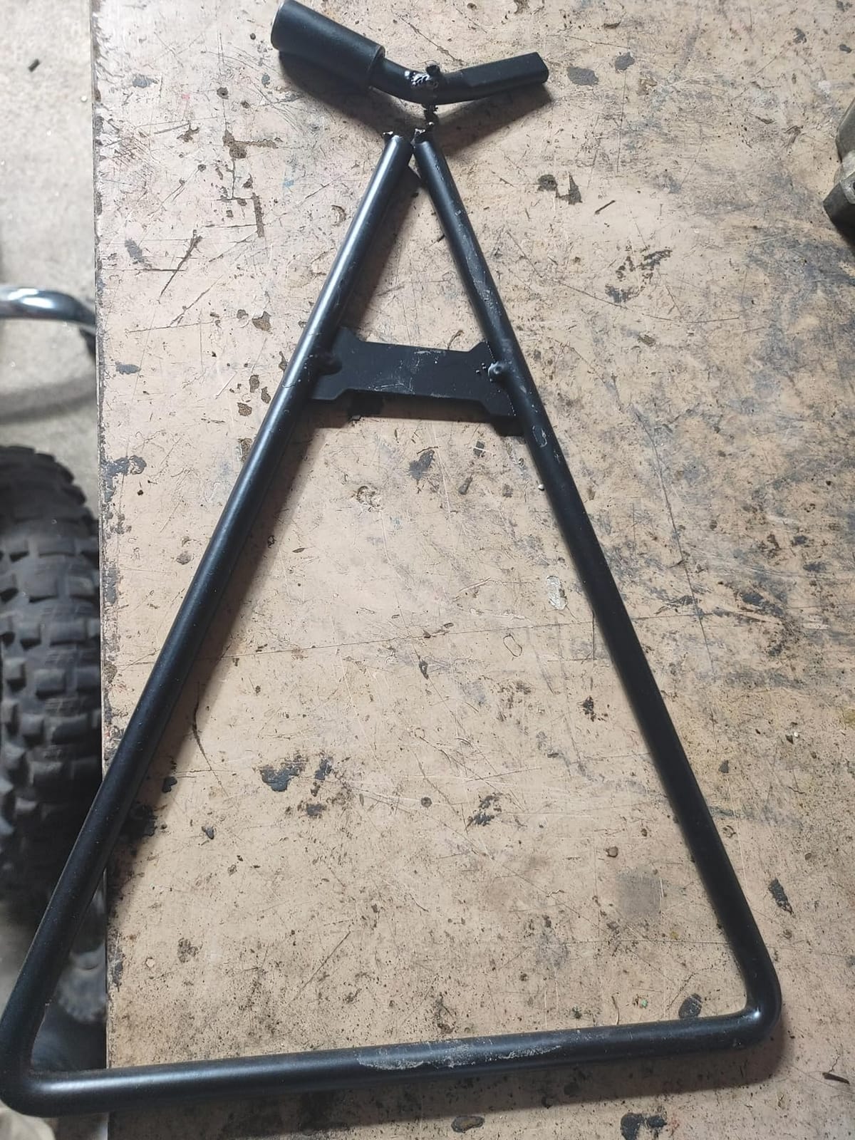 AnXin Dirt Bike Triangle Stand Motorcycle Stand Kickstand Universal for 80-500cc Supermoto Motocross Enduro Pit Bike - Black customer photo 1