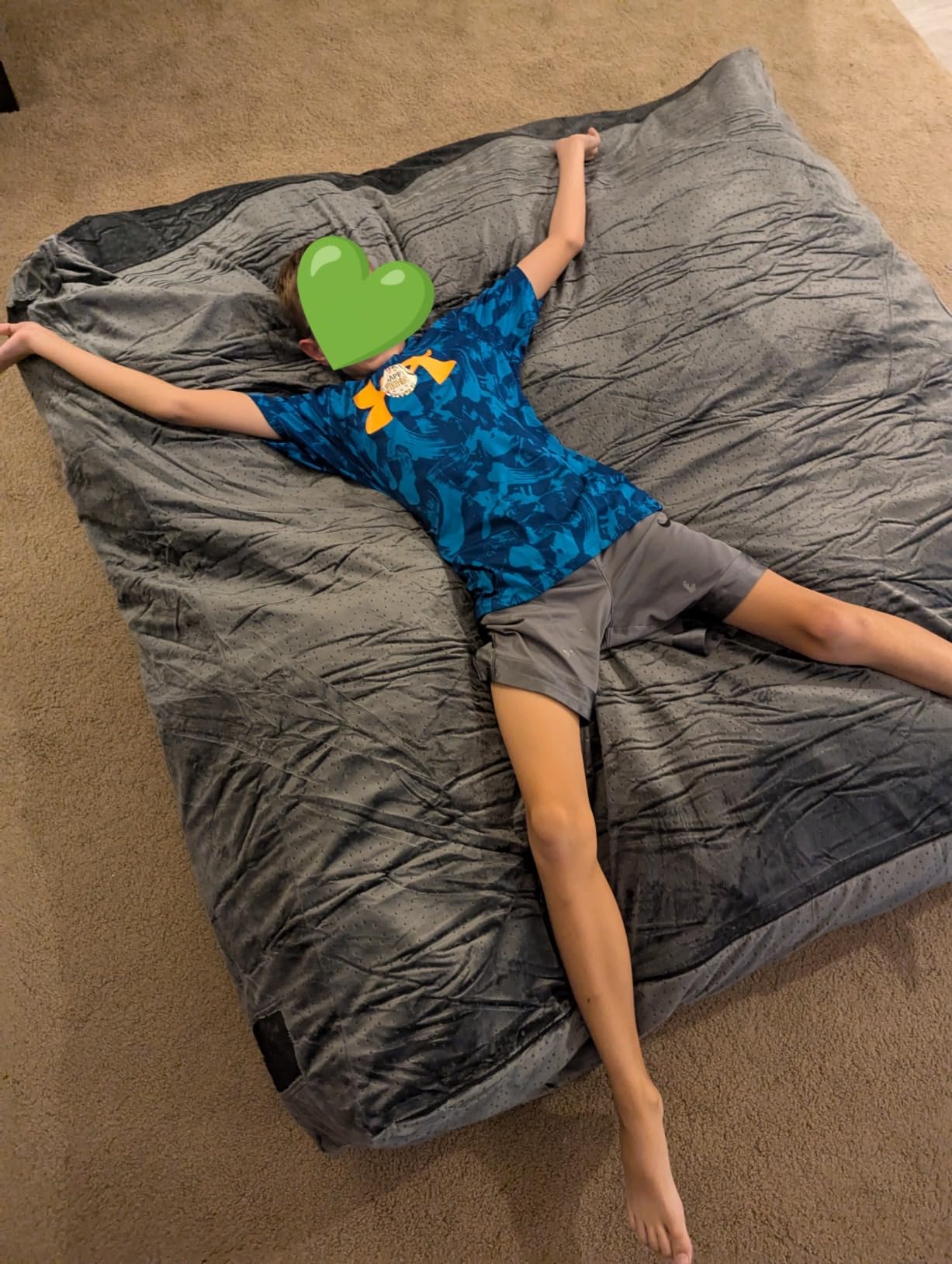 Milliard Crash Pad Sensory Pad with Foam for Kids and Adults with Washable Cover (5 feet x 5 feet) (Blue) customer photo 1