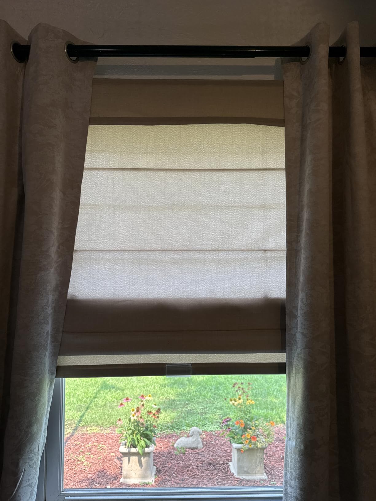 Chicology Cordless Roman Window Shade, Belgian Flax, 29