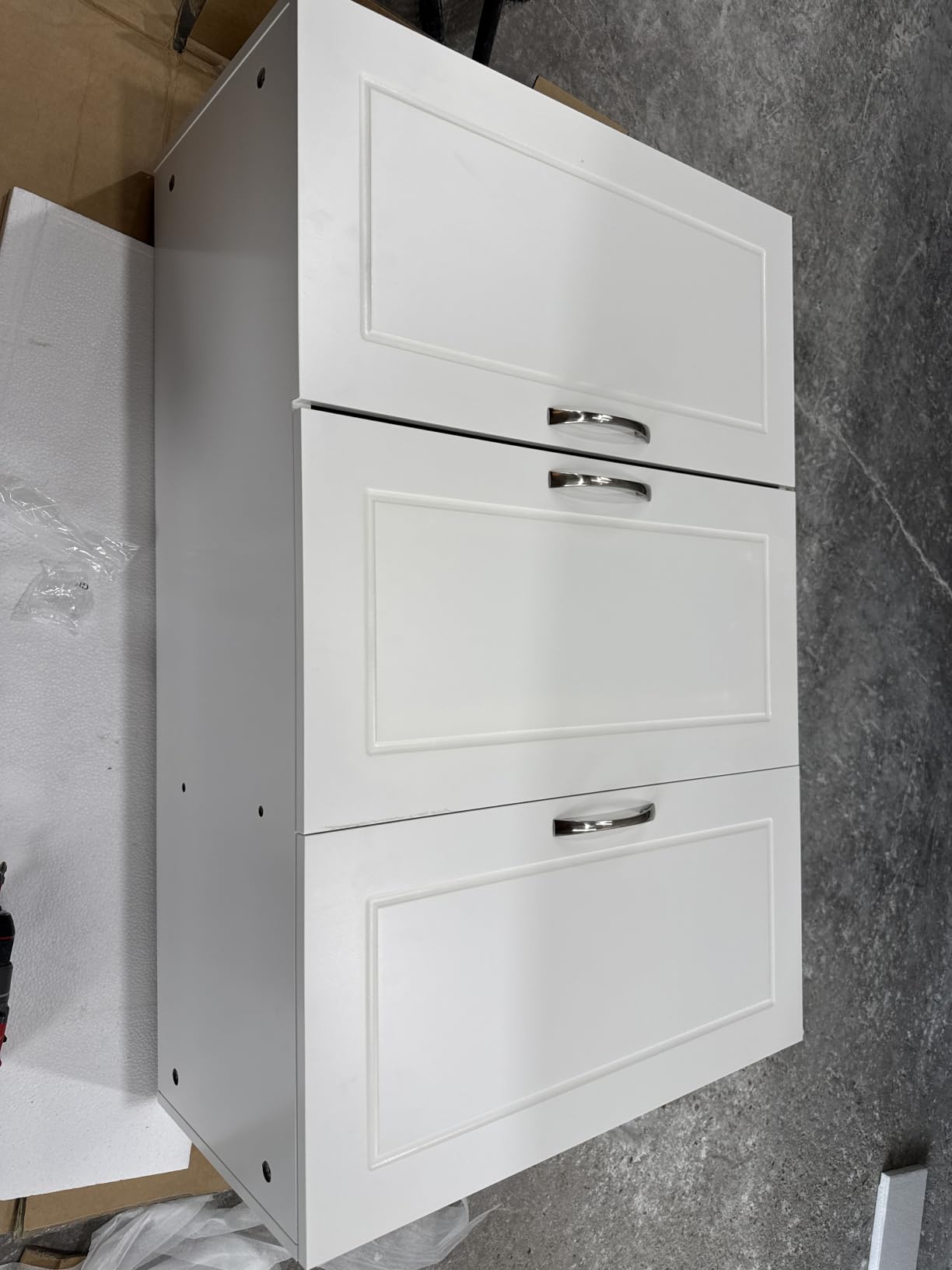 Haotian Wall Cabinet Laundry Room, Medicine Cabinet for Bathroom Kitchen Garage, Wall Storage Cabinet with Adjustable Shelf, White FRG231-W | Over the Toilet Storage Cabinet, Floating Wall Storage Medicine Cabinet With Customizable Shelf, FRG231-W customer photo 1