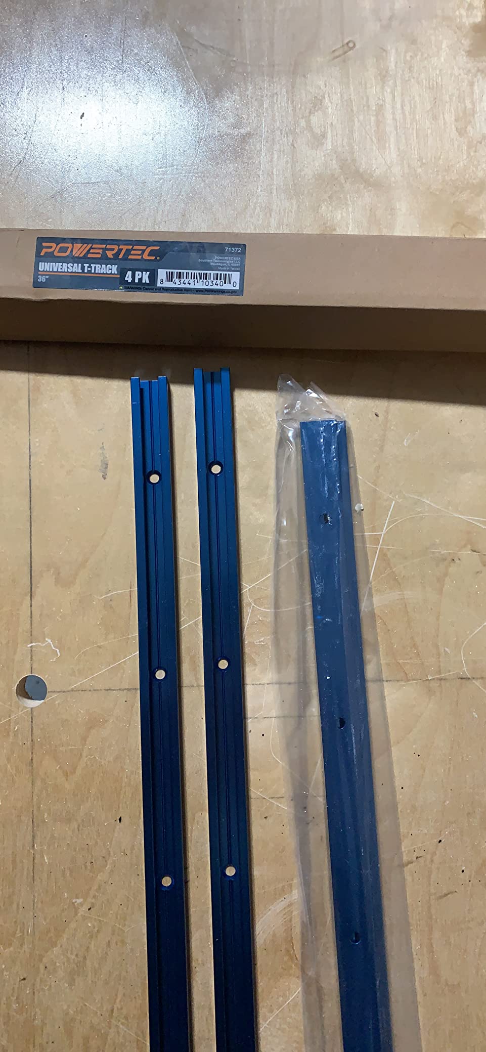 POWERTEC 71372 36 Inch Double-Cut Profile Universal T-Track with Predrilled Mounting Holes, 4 Pack customer photo 1